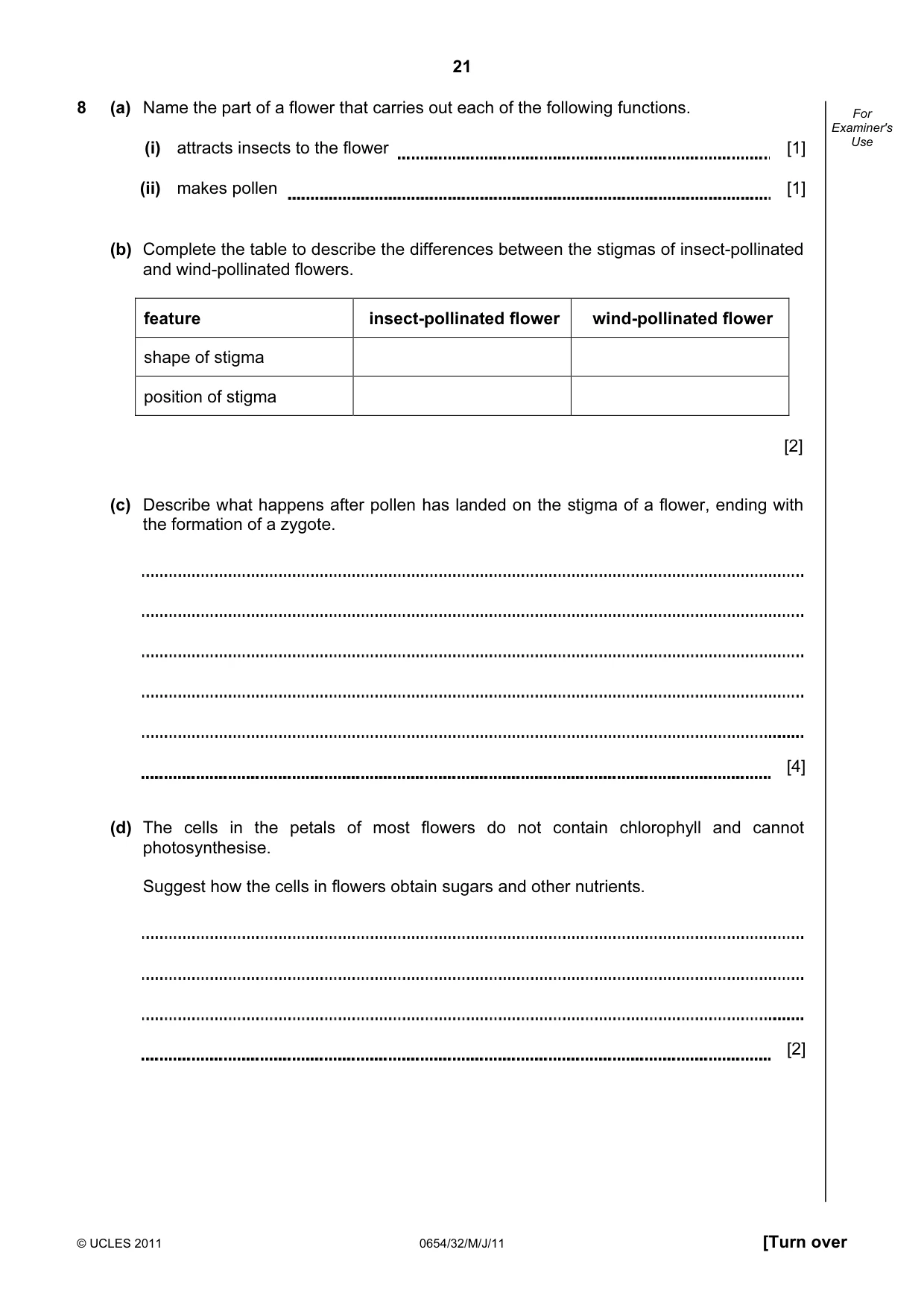 Cambridge IGCSE Sciences - Co-ordinated (Double) 0654 2011 May/June Paper 3 · Variant 2 question paper, page 21 of 28