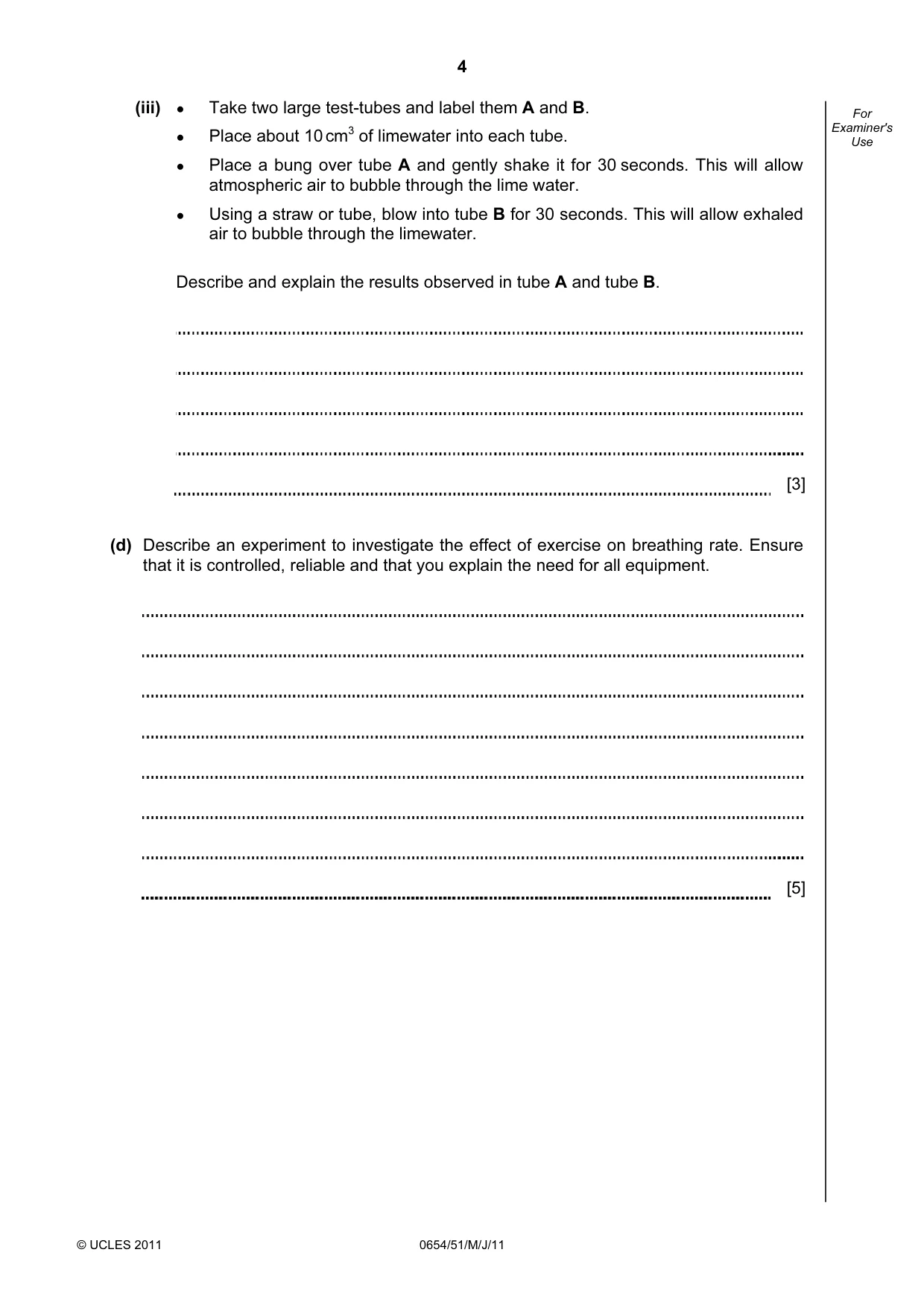 Cambridge IGCSE Sciences - Co-ordinated (Double) 0654 2011 May/June Paper 5 · Variant 1 question paper, page 4 of 12