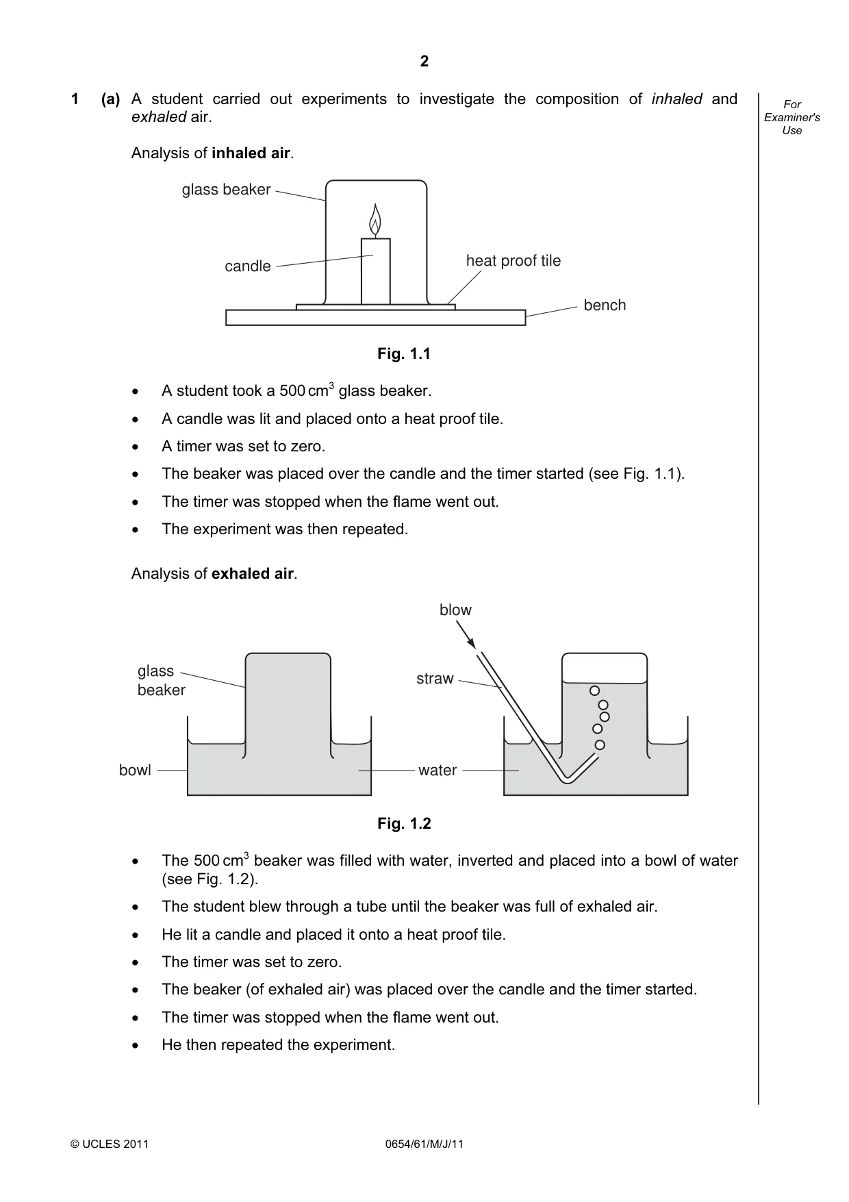 Cambridge IGCSE Sciences - Co-ordinated (Double) 0654 2011 May/June Paper 6 · Variant 1 question paper, page 2 of 20