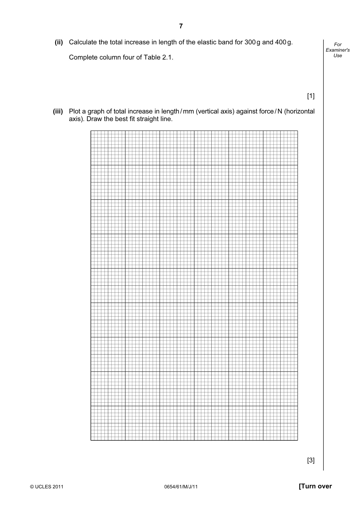 Cambridge IGCSE Sciences - Co-ordinated (Double) 0654 2011 May/June Paper 6 · Variant 1 question paper, page 7 of 20