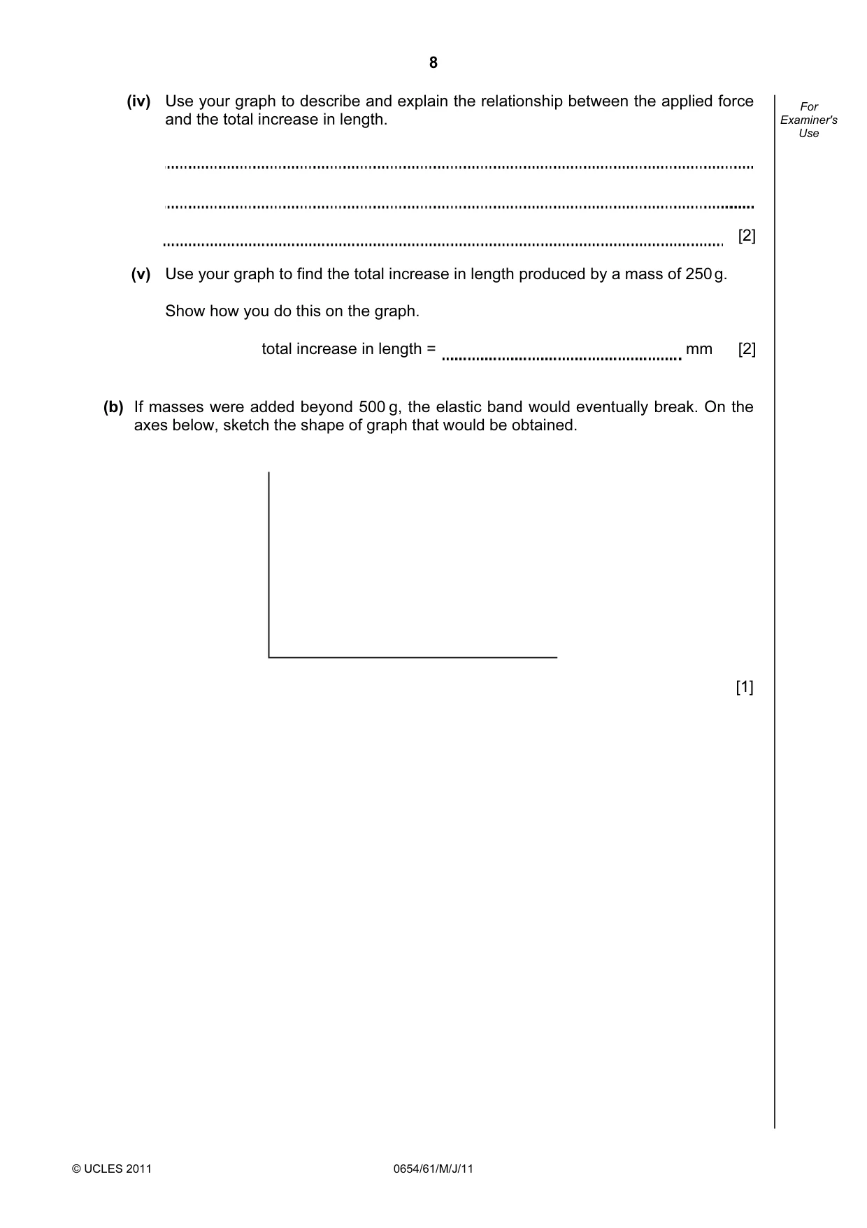 Cambridge IGCSE Sciences - Co-ordinated (Double) 0654 2011 May/June Paper 6 · Variant 1 question paper, page 8 of 20