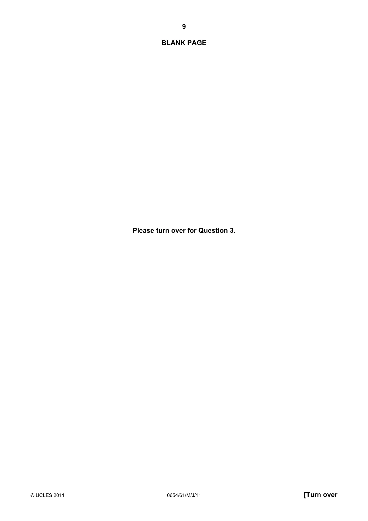 Cambridge IGCSE Sciences - Co-ordinated (Double) 0654 2011 May/June Paper 6 · Variant 1 question paper, page 9 of 20