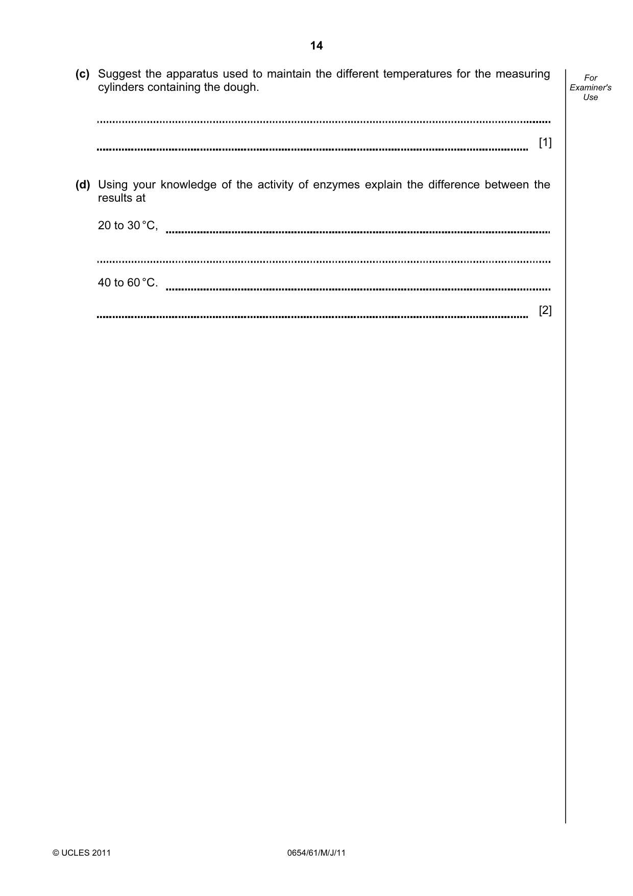 Cambridge IGCSE Sciences - Co-ordinated (Double) 0654 2011 May/June Paper 6 · Variant 1 question paper, page 14 of 20