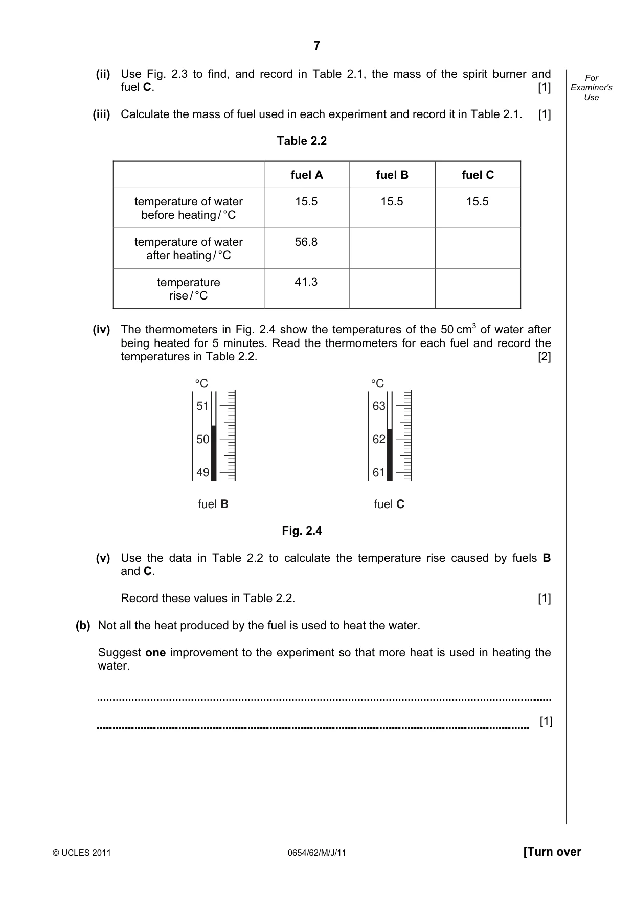 Cambridge IGCSE Sciences - Co-ordinated (Double) 0654 2011 May/June Paper 6 · Variant 2 question paper, page 7 of 20