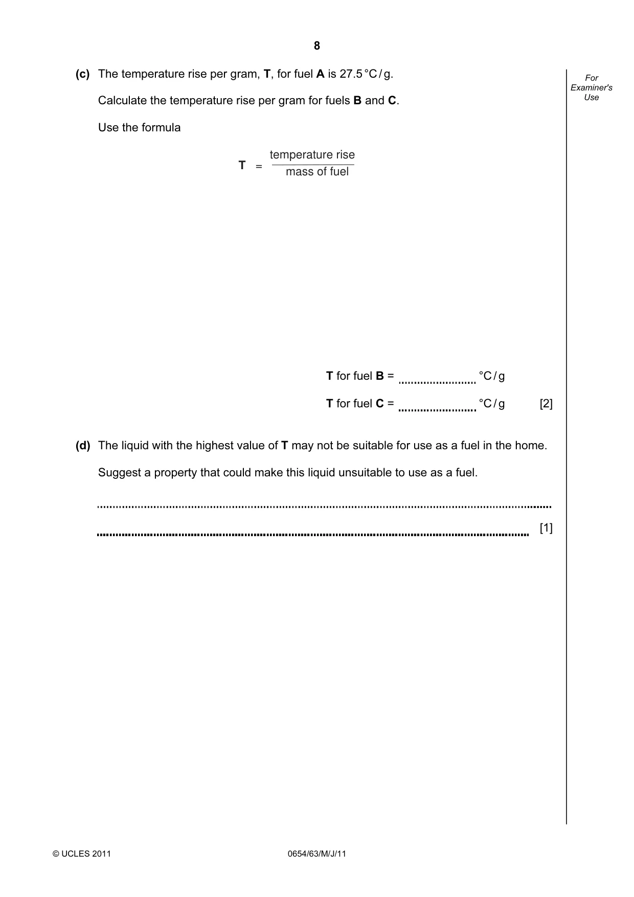 Cambridge IGCSE Sciences - Co-ordinated (Double) 0654 2011 May/June Paper 6 · Variant 3 question paper, page 8 of 20