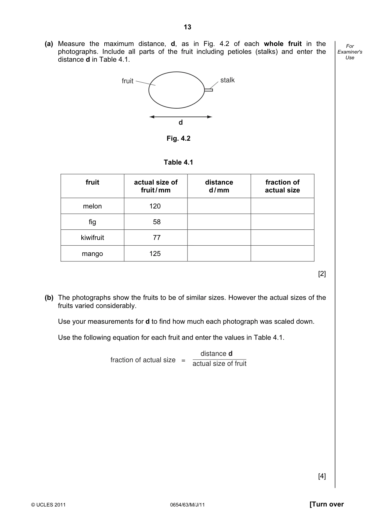 Cambridge IGCSE Sciences - Co-ordinated (Double) 0654 2011 May/June Paper 6 · Variant 3 question paper, page 13 of 20
