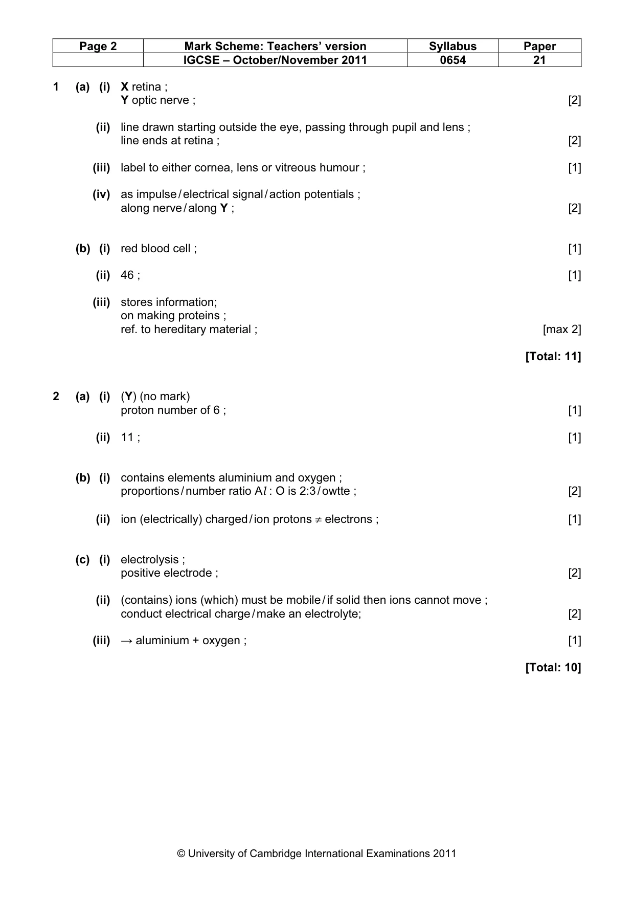 Mark scheme, page 2 of 7