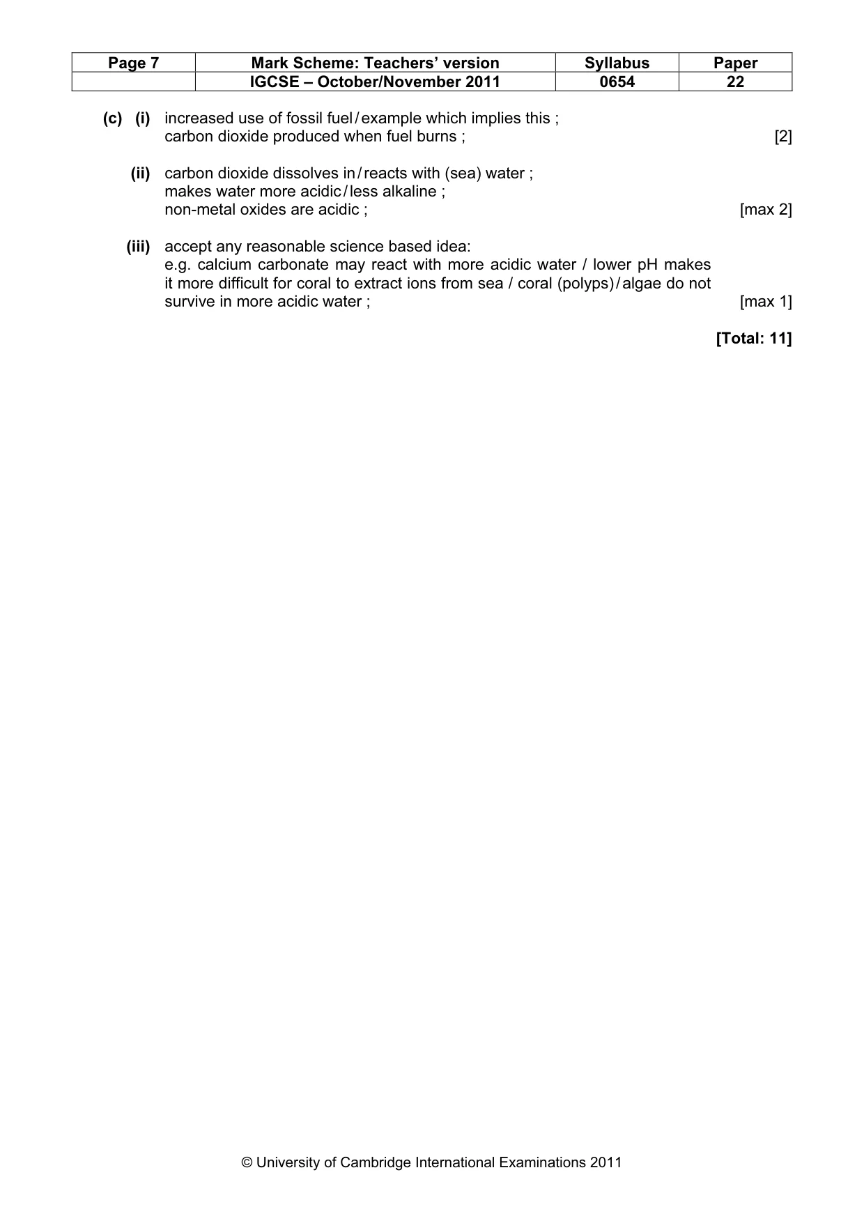 Mark scheme, page 7 of 7