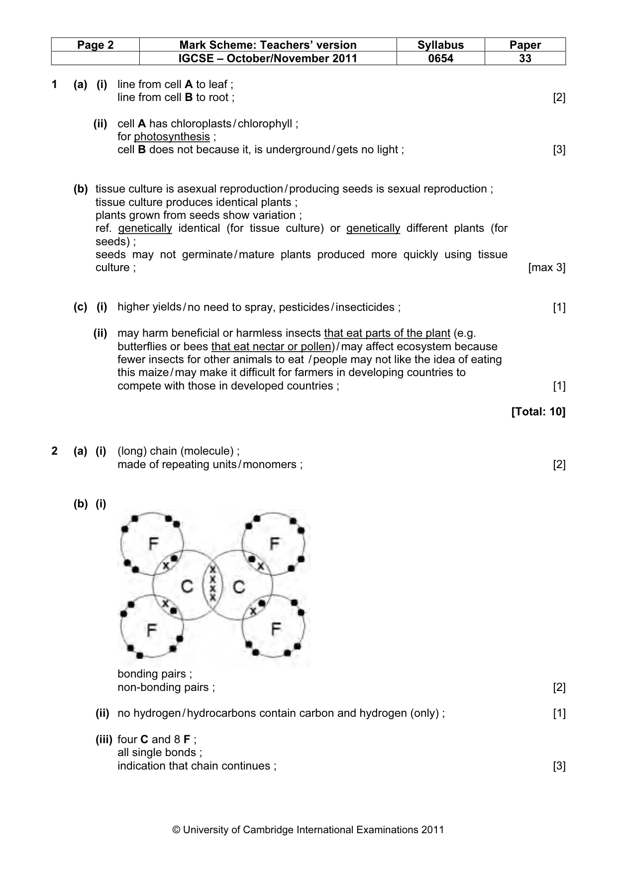 Mark scheme, page 2 of 6