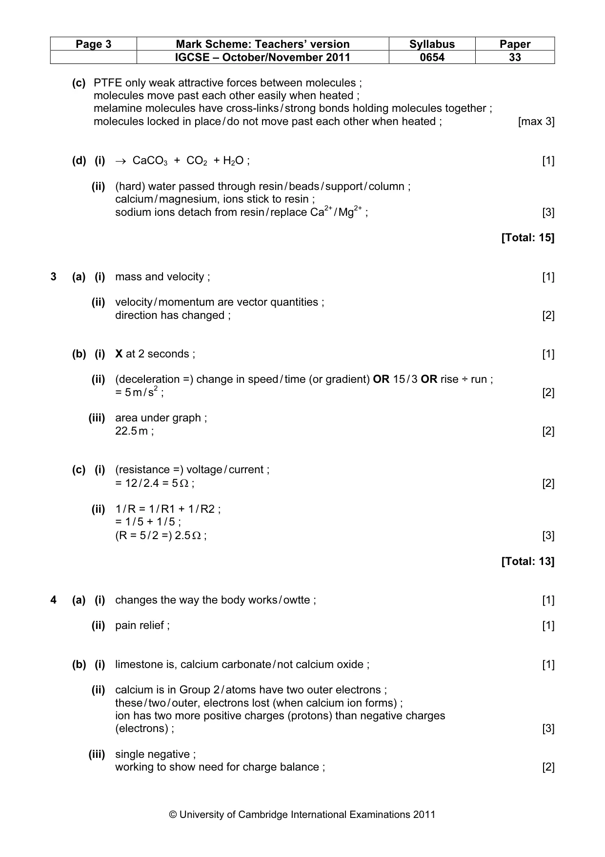 Mark scheme, page 3 of 6