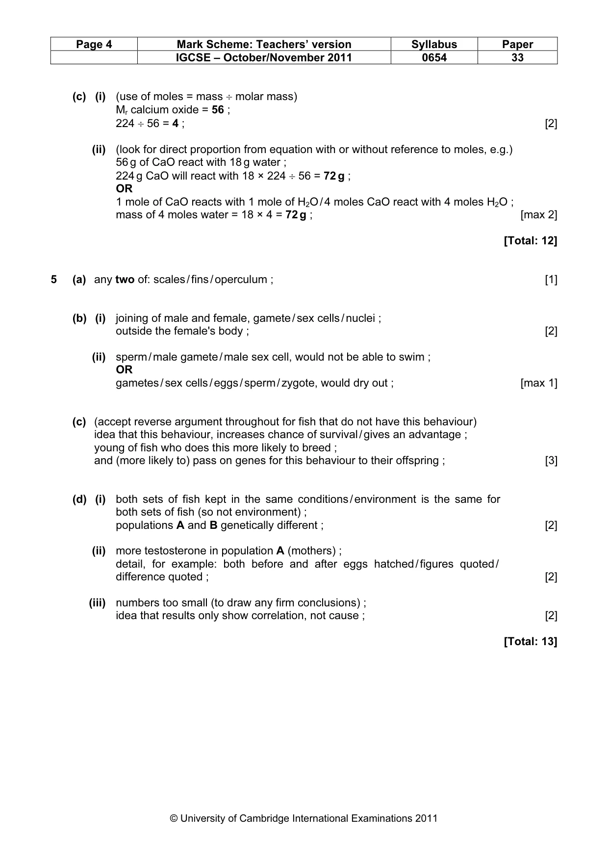 Mark scheme, page 4 of 6