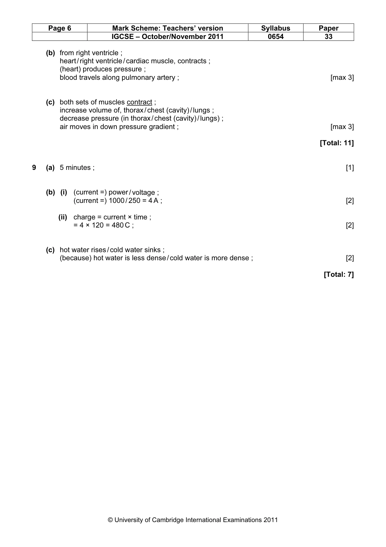 Mark scheme, page 6 of 6