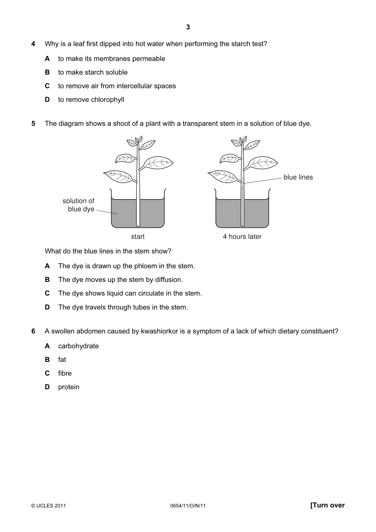 Cambridge IGCSE Sciences - Co-ordinated (Double) 0654 2011 Oct/Nov Paper 1 · Variant 1 question paper, page 3 of 16