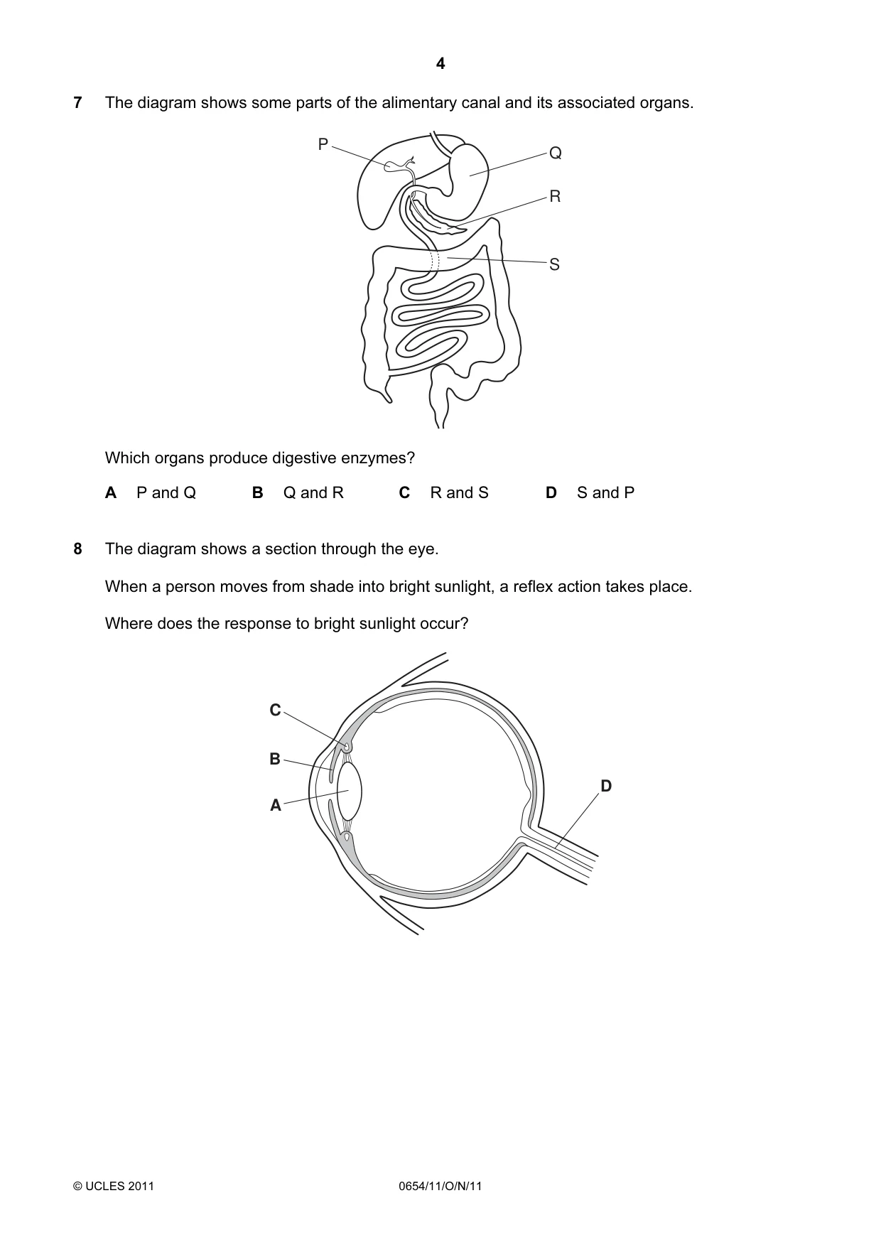 Cambridge IGCSE Sciences - Co-ordinated (Double) 0654 2011 Oct/Nov Paper 1 · Variant 1 question paper, page 4 of 16