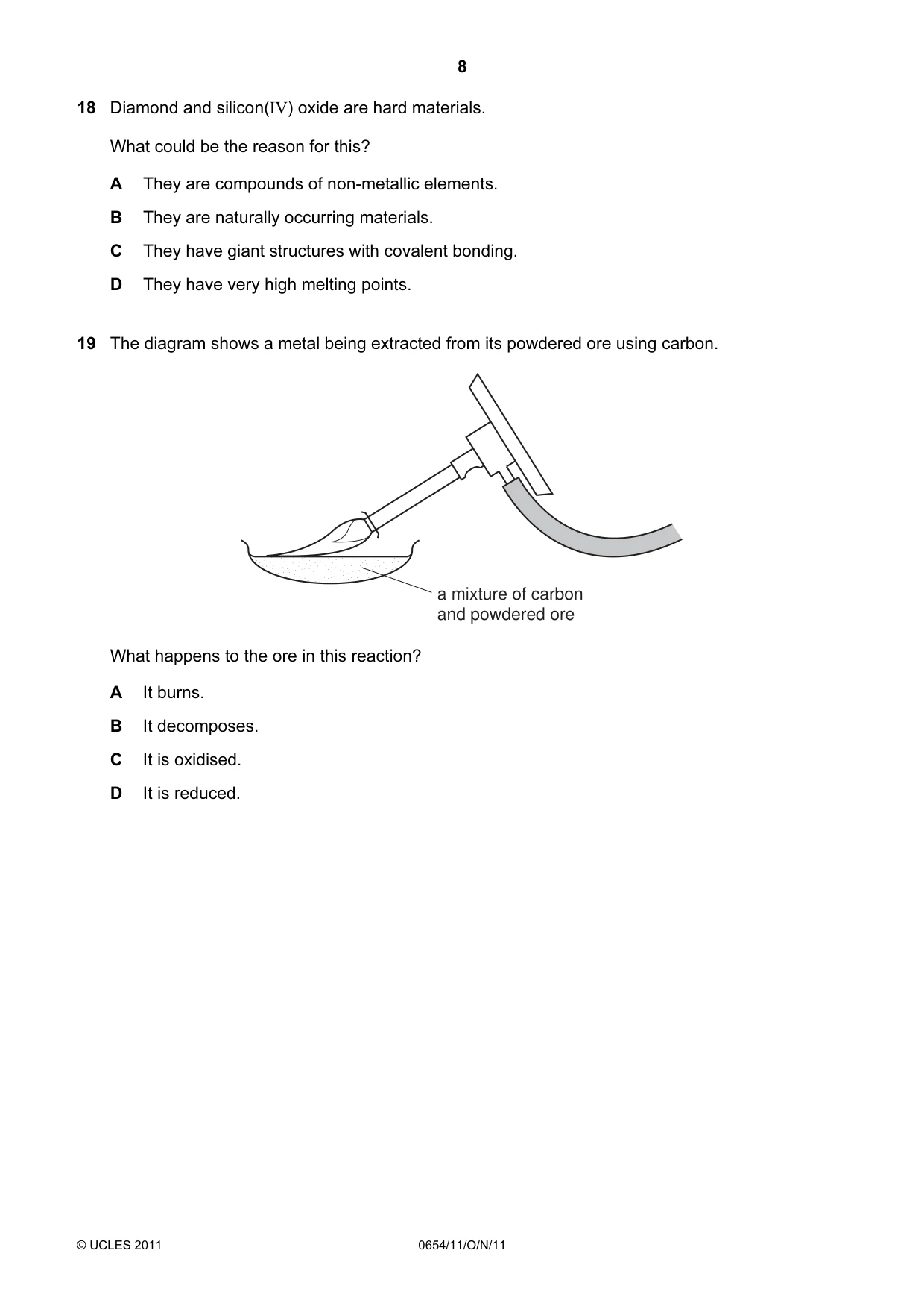 Cambridge IGCSE Sciences - Co-ordinated (Double) 0654 2011 Oct/Nov Paper 1 · Variant 1 question paper, page 8 of 16