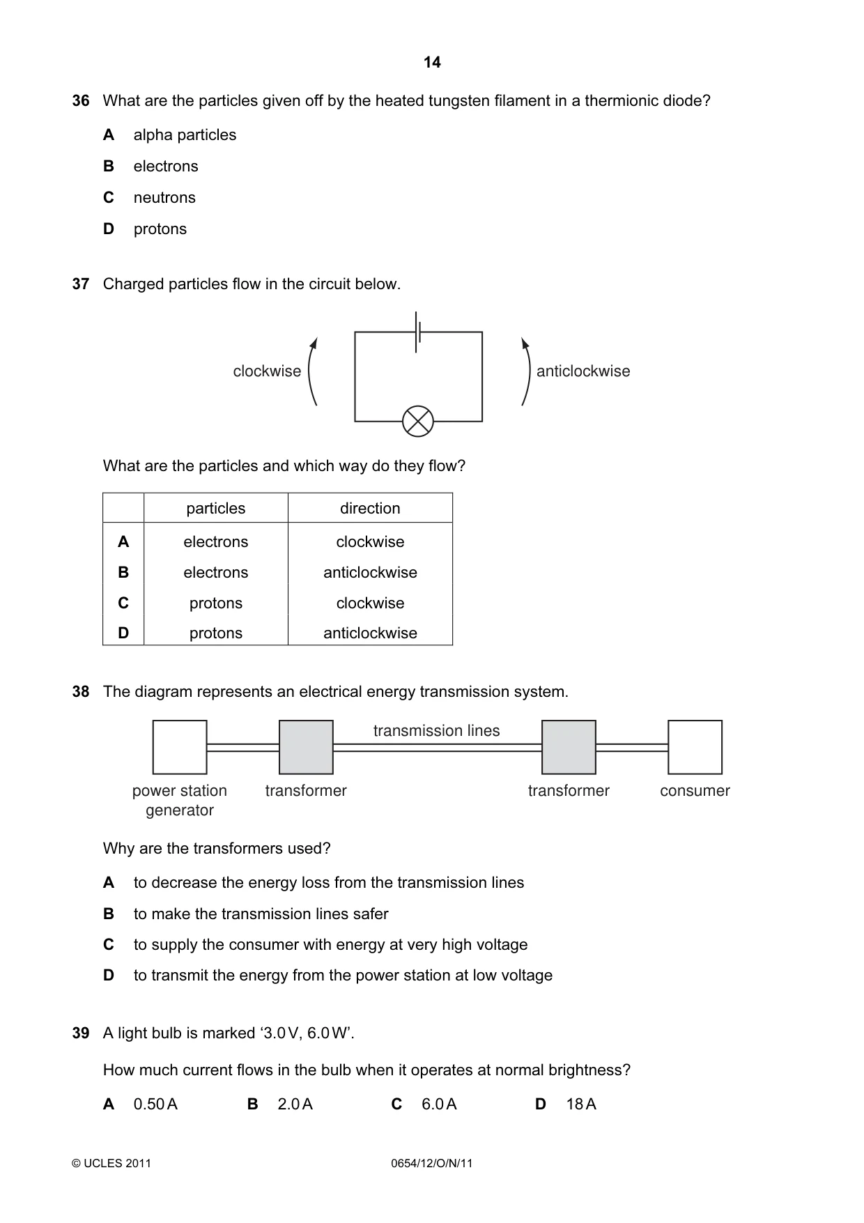 Cambridge IGCSE Sciences - Co-ordinated (Double) 0654 2011 Oct/Nov Paper 1 · Variant 2 question paper, page 14 of 16