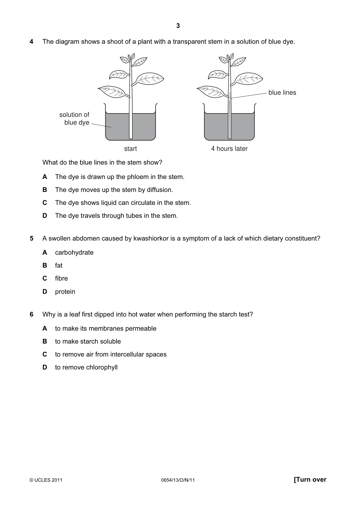 Cambridge IGCSE Sciences - Co-ordinated (Double) 0654 2011 Oct/Nov Paper 1 · Variant 3 question paper, page 3 of 16