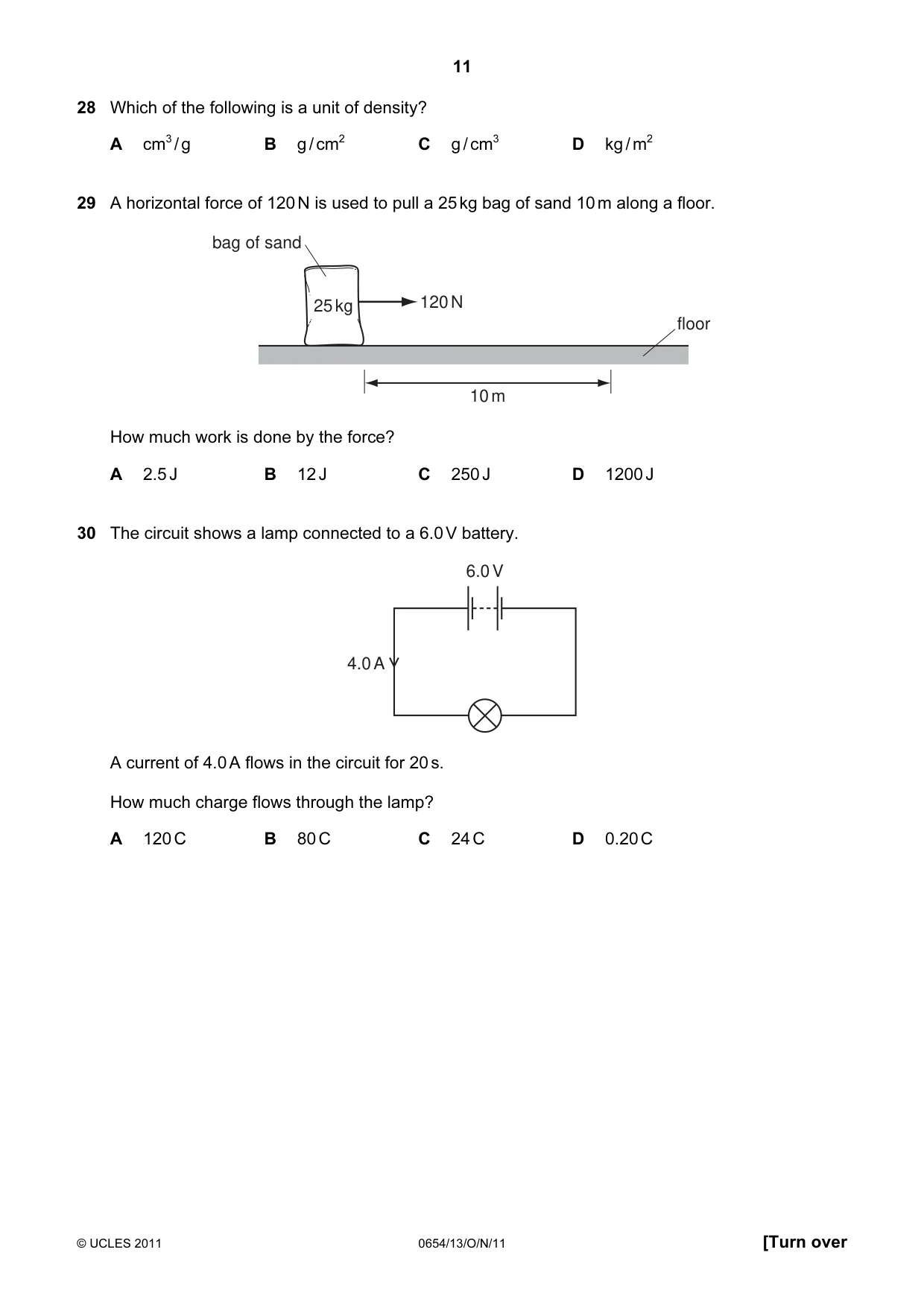 Cambridge IGCSE Sciences - Co-ordinated (Double) 0654 2011 Oct/Nov Paper 1 · Variant 3 question paper, page 11 of 16