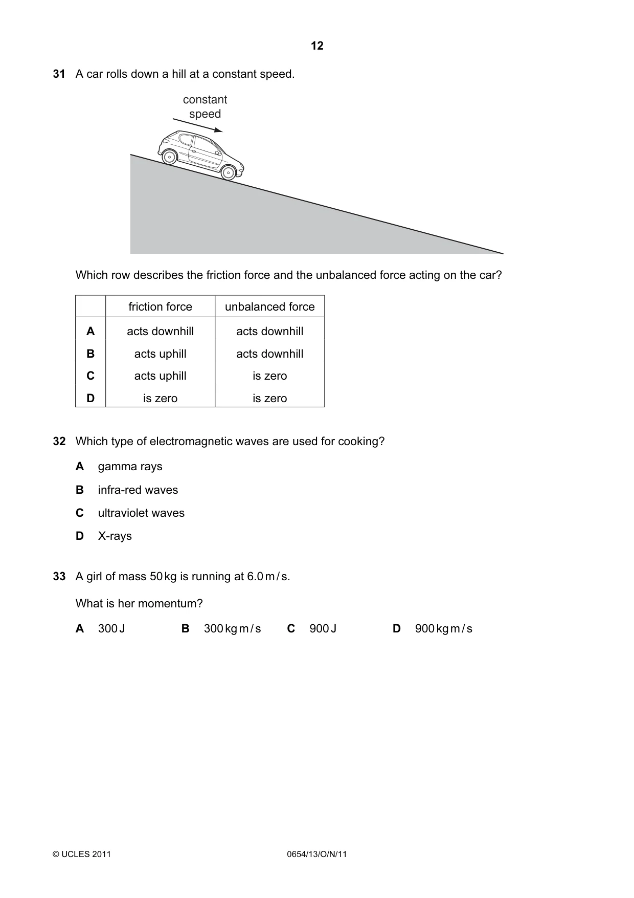 Cambridge IGCSE Sciences - Co-ordinated (Double) 0654 2011 Oct/Nov Paper 1 · Variant 3 question paper, page 12 of 16