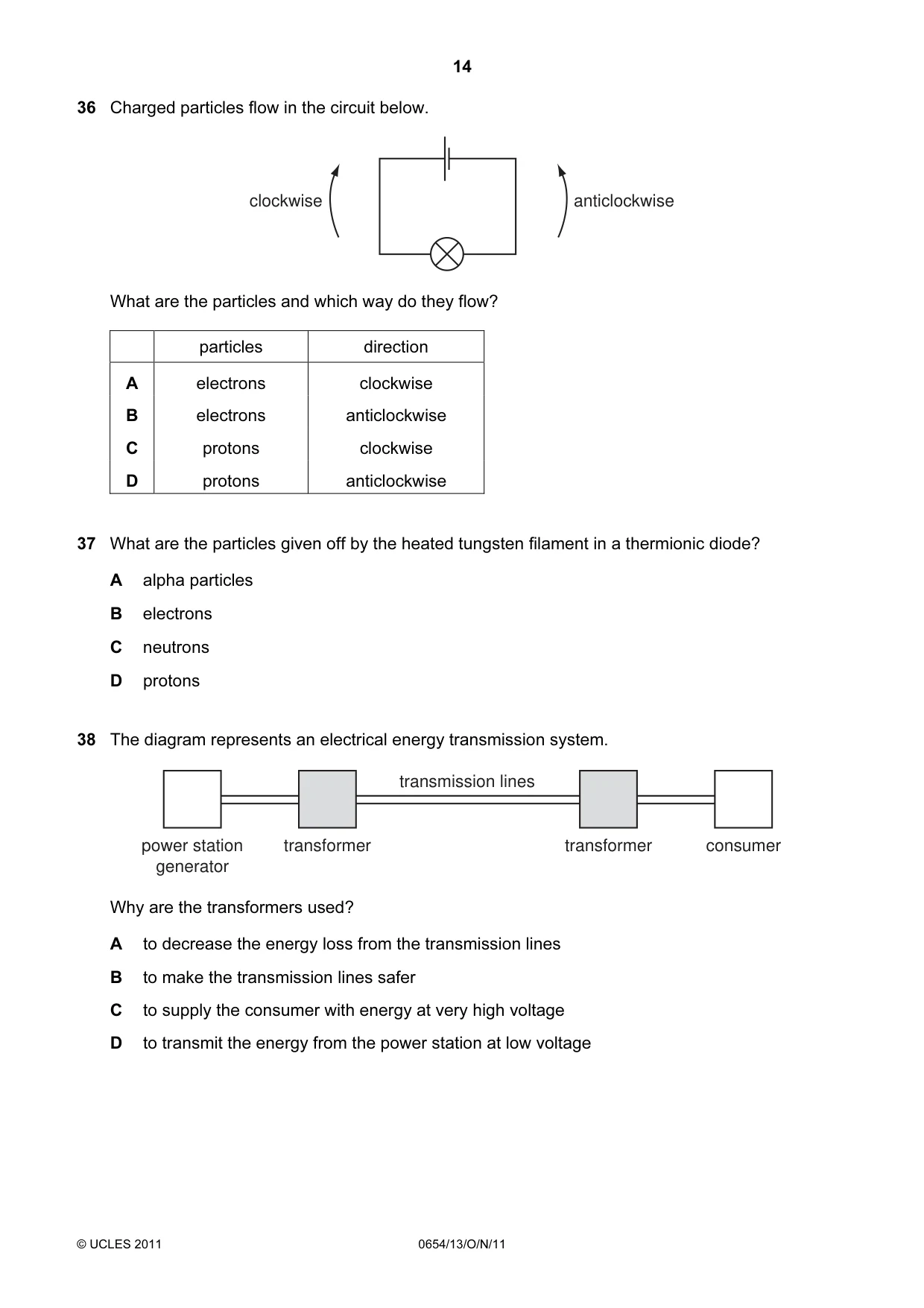 Cambridge IGCSE Sciences - Co-ordinated (Double) 0654 2011 Oct/Nov Paper 1 · Variant 3 question paper, page 14 of 16