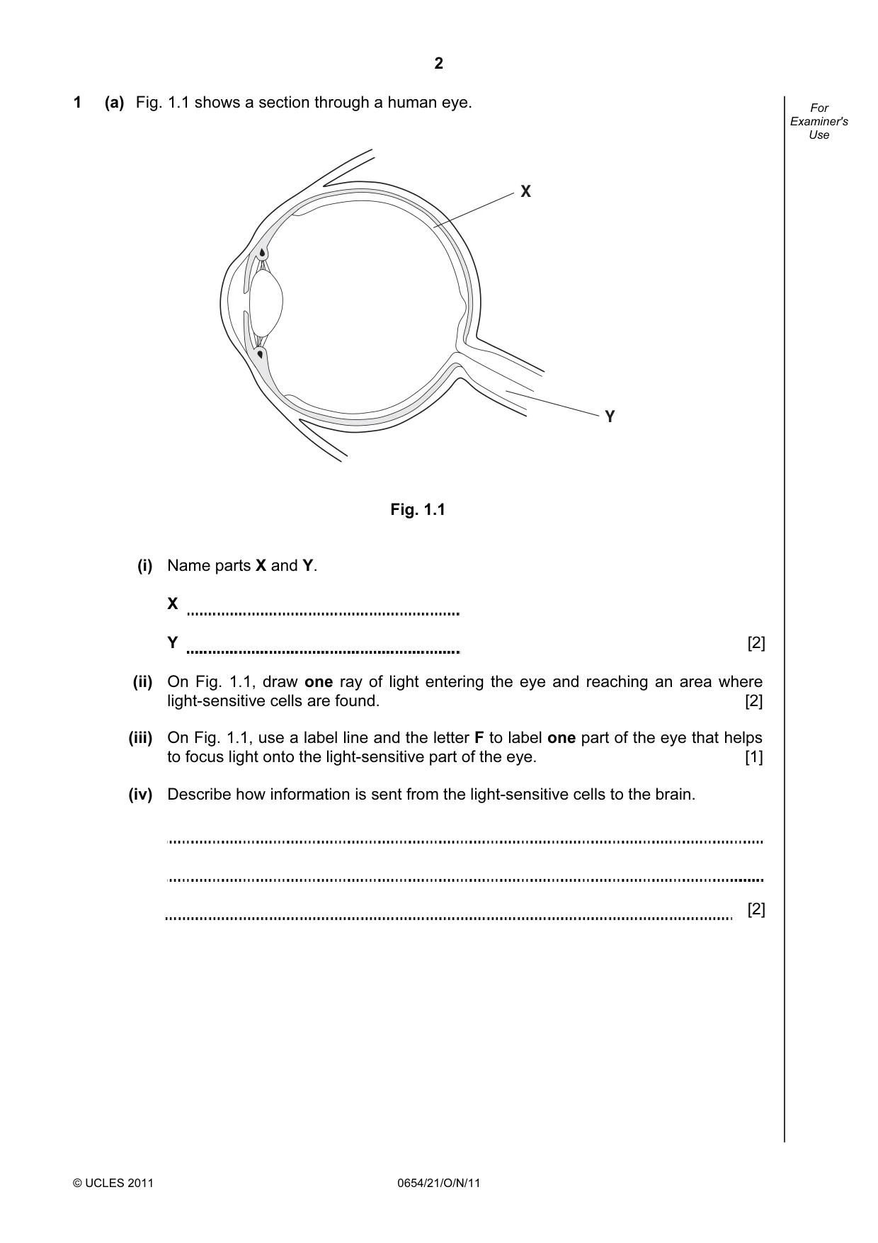 Cambridge IGCSE Sciences - Co-ordinated (Double) 0654 2011 Oct/Nov Paper 2 · Variant 1 question paper, page 2 of 24