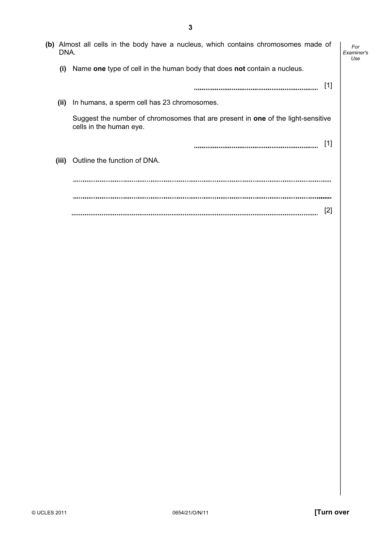 Cambridge IGCSE Sciences - Co-ordinated (Double) 0654 2011 Oct/Nov Paper 2 · Variant 1 question paper, page 3 of 24