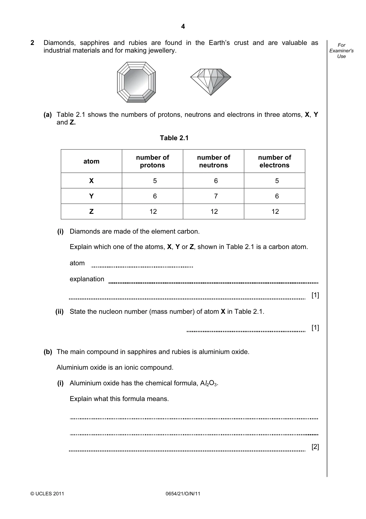 Cambridge IGCSE Sciences - Co-ordinated (Double) 0654 2011 Oct/Nov Paper 2 · Variant 1 question paper, page 4 of 24