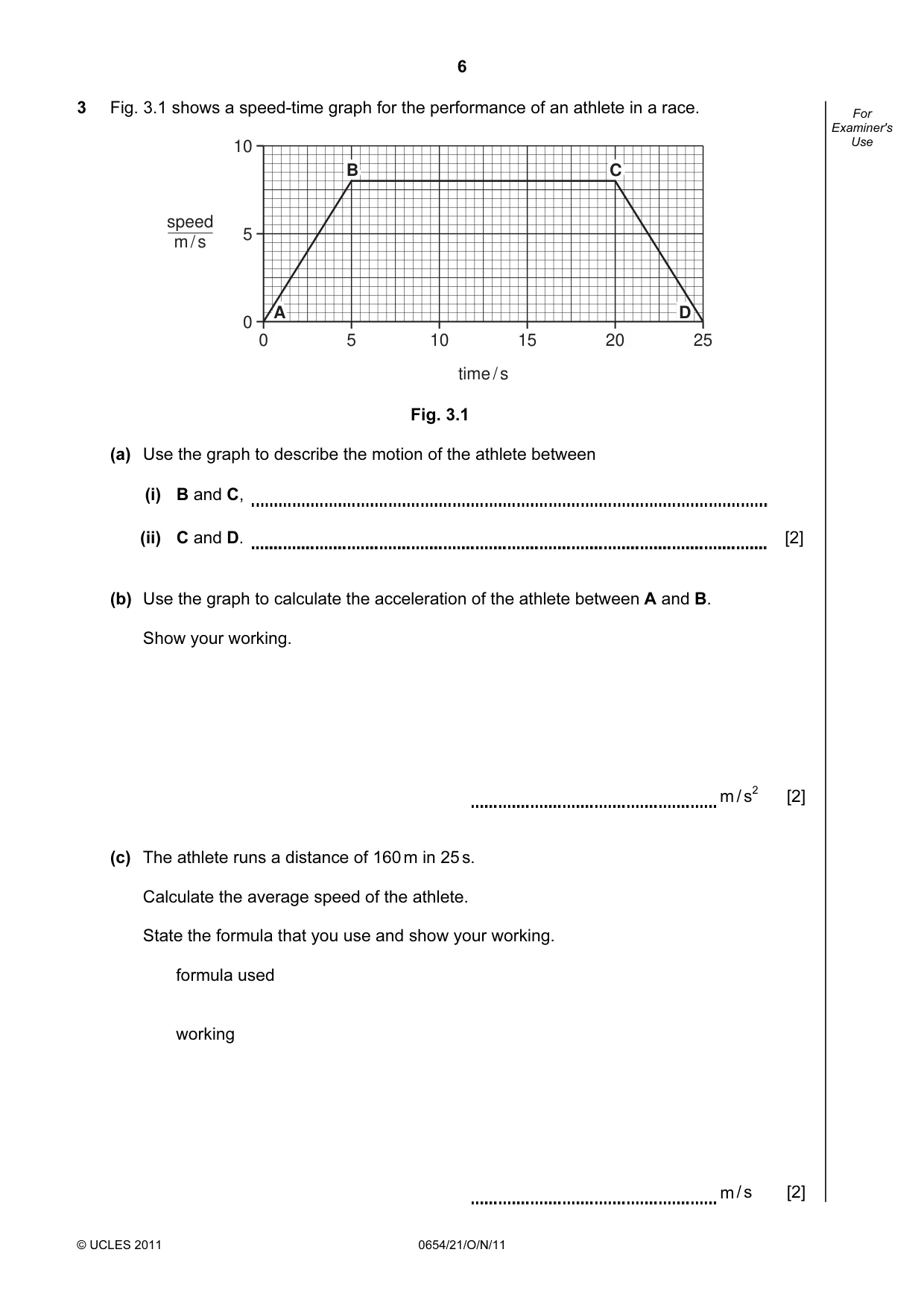 Cambridge IGCSE Sciences - Co-ordinated (Double) 0654 2011 Oct/Nov Paper 2 · Variant 1 question paper, page 6 of 24