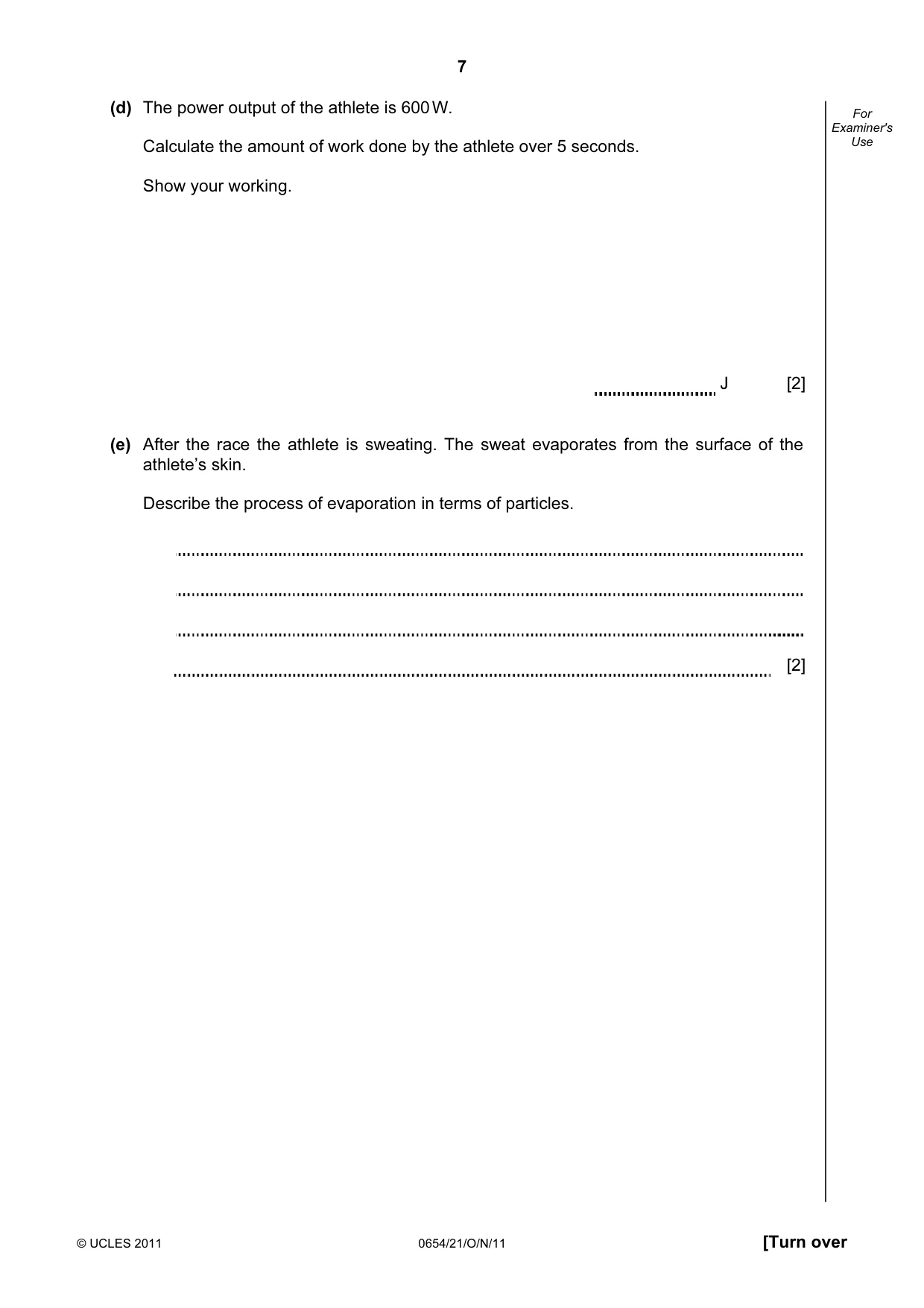 Cambridge IGCSE Sciences - Co-ordinated (Double) 0654 2011 Oct/Nov Paper 2 · Variant 1 question paper, page 7 of 24