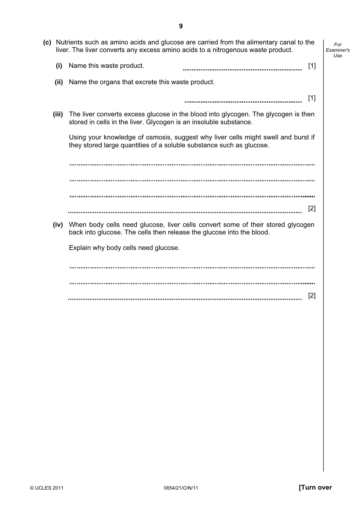 Cambridge IGCSE Sciences - Co-ordinated (Double) 0654 2011 Oct/Nov Paper 2 · Variant 1 question paper, page 9 of 24