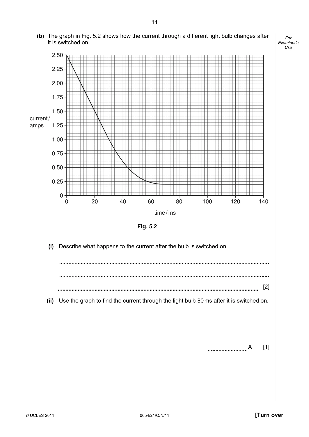 Cambridge IGCSE Sciences - Co-ordinated (Double) 0654 2011 Oct/Nov Paper 2 · Variant 1 question paper, page 11 of 24