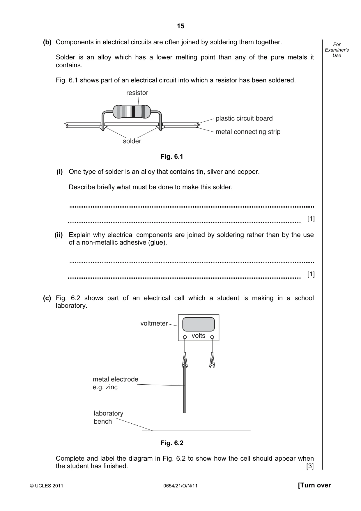 Cambridge IGCSE Sciences - Co-ordinated (Double) 0654 2011 Oct/Nov Paper 2 · Variant 1 question paper, page 15 of 24