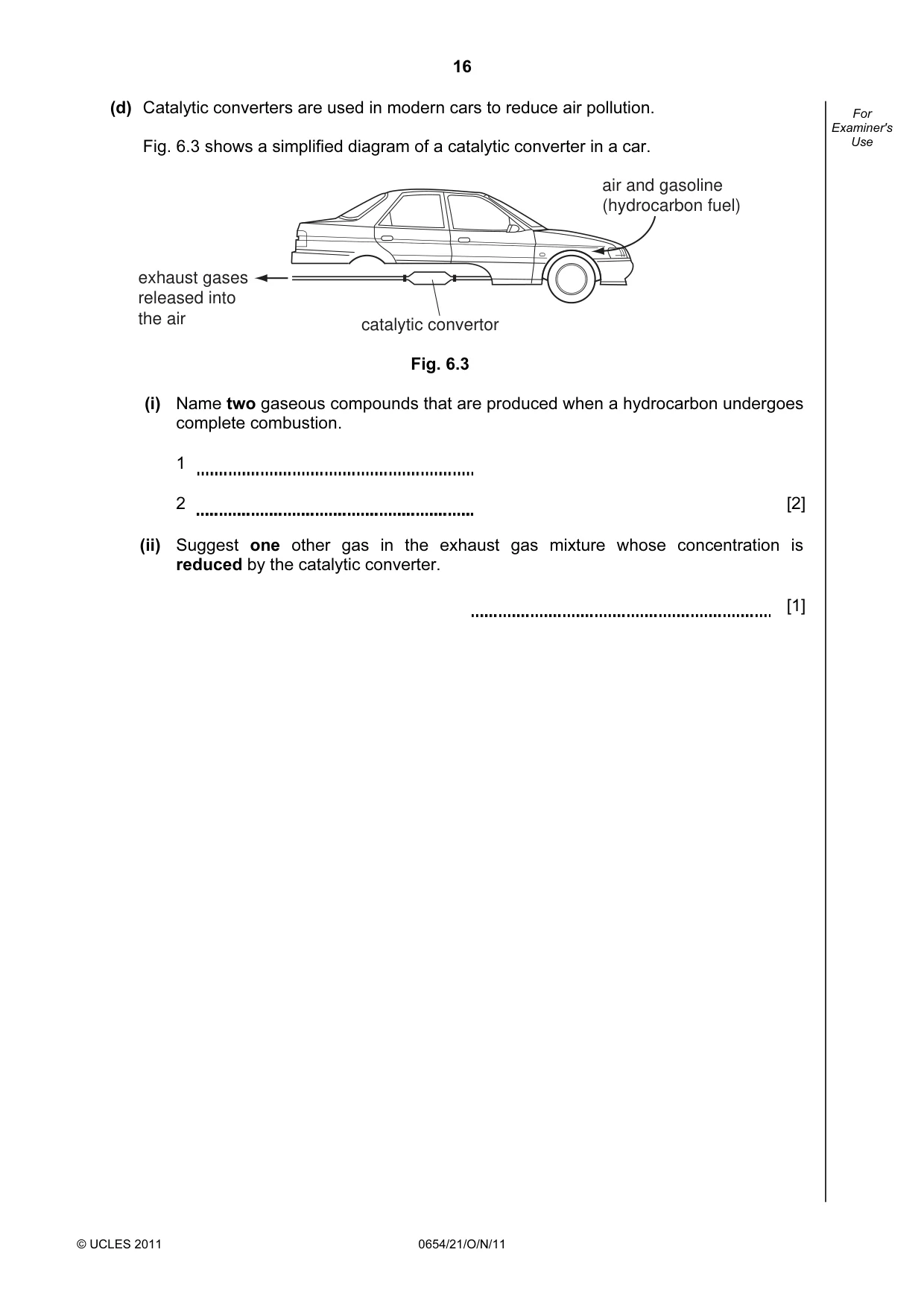 Cambridge IGCSE Sciences - Co-ordinated (Double) 0654 2011 Oct/Nov Paper 2 · Variant 1 question paper, page 16 of 24