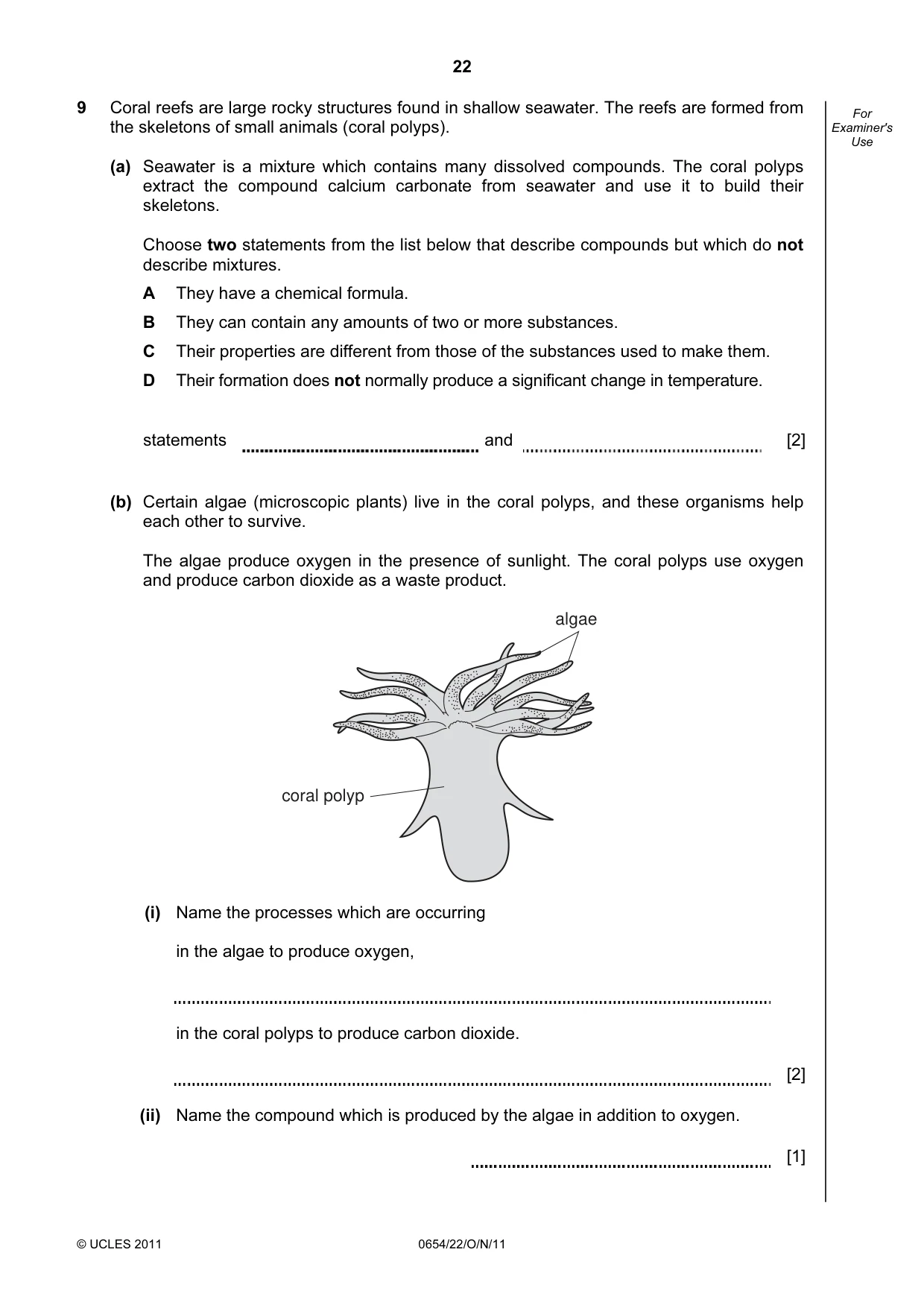 Cambridge IGCSE Sciences - Co-ordinated (Double) 0654 2011 Oct/Nov Paper 2 · Variant 2 question paper, page 22 of 24