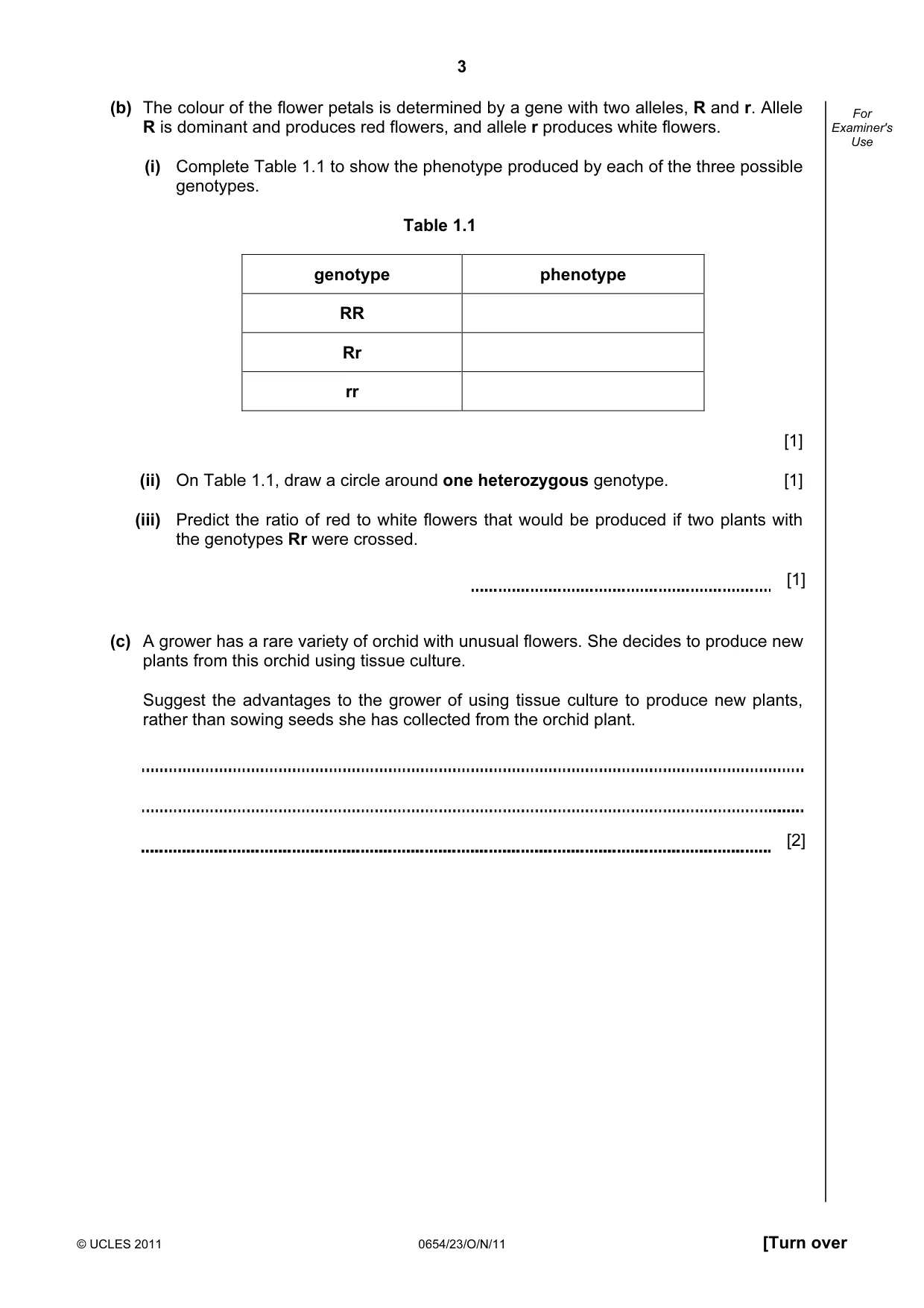 Cambridge IGCSE Sciences - Co-ordinated (Double) 0654 2011 Oct/Nov Paper 2 · Variant 3 question paper, page 3 of 28