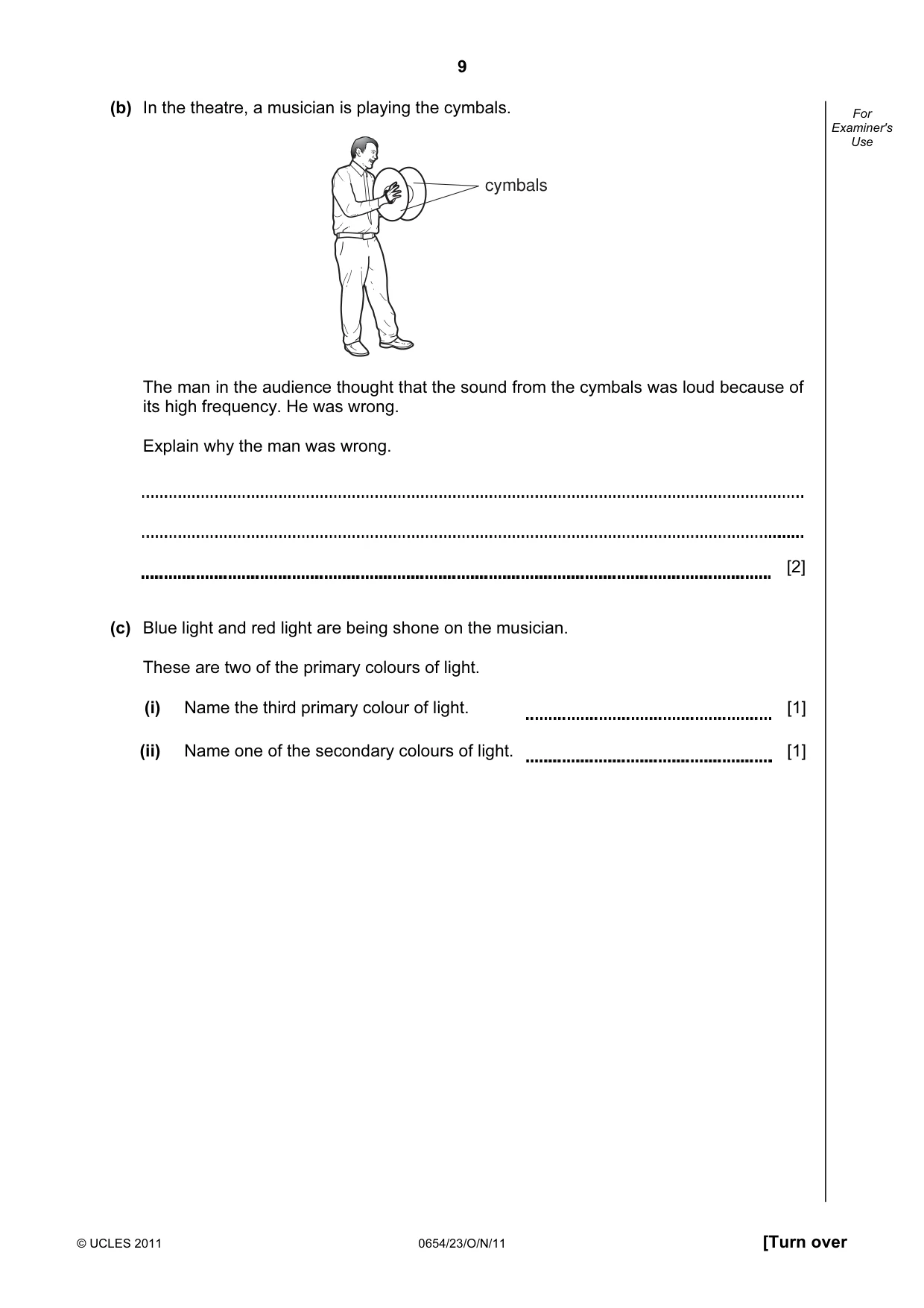 Cambridge IGCSE Sciences - Co-ordinated (Double) 0654 2011 Oct/Nov Paper 2 · Variant 3 question paper, page 9 of 28