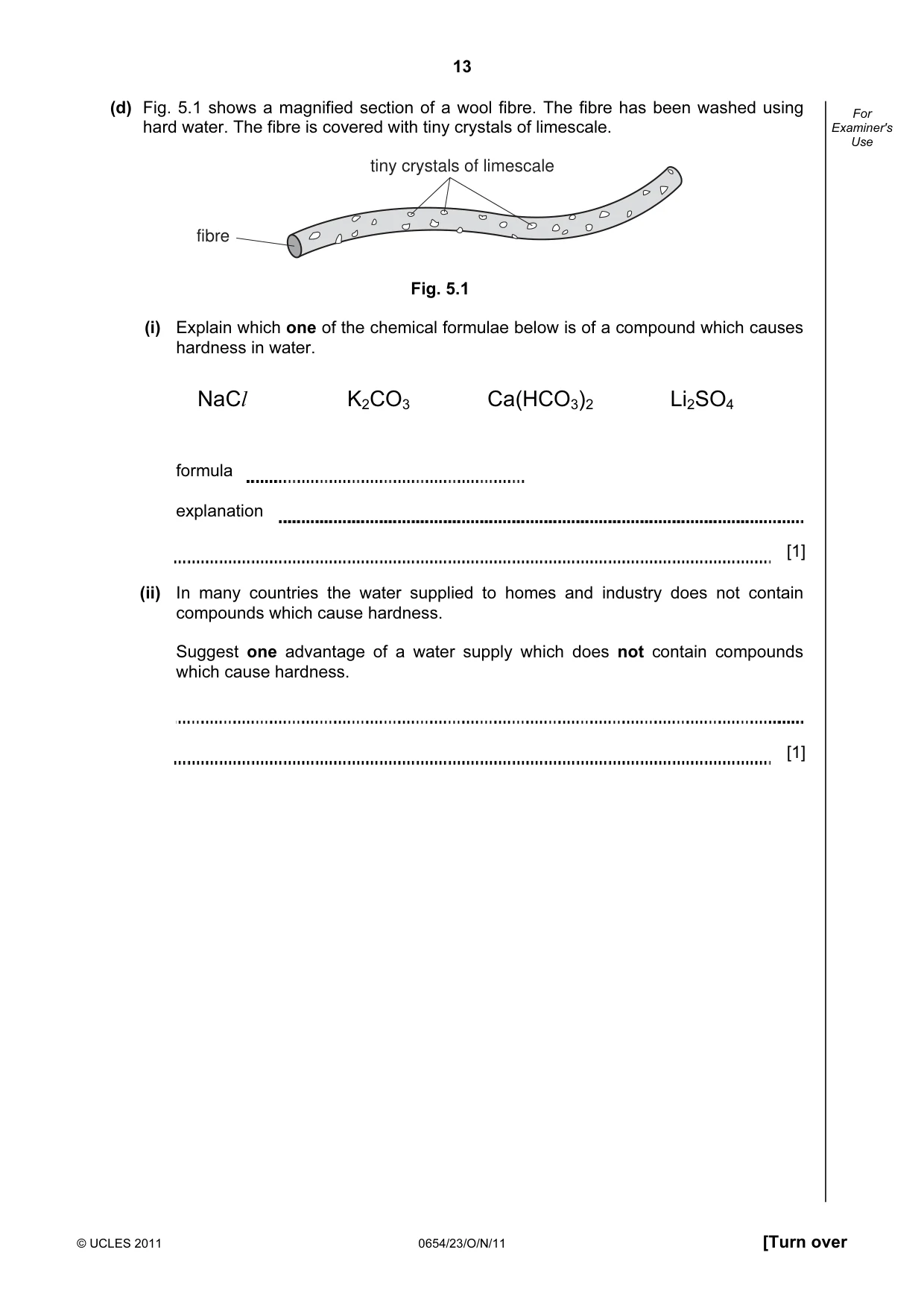 Cambridge IGCSE Sciences - Co-ordinated (Double) 0654 2011 Oct/Nov Paper 2 · Variant 3 question paper, page 13 of 28