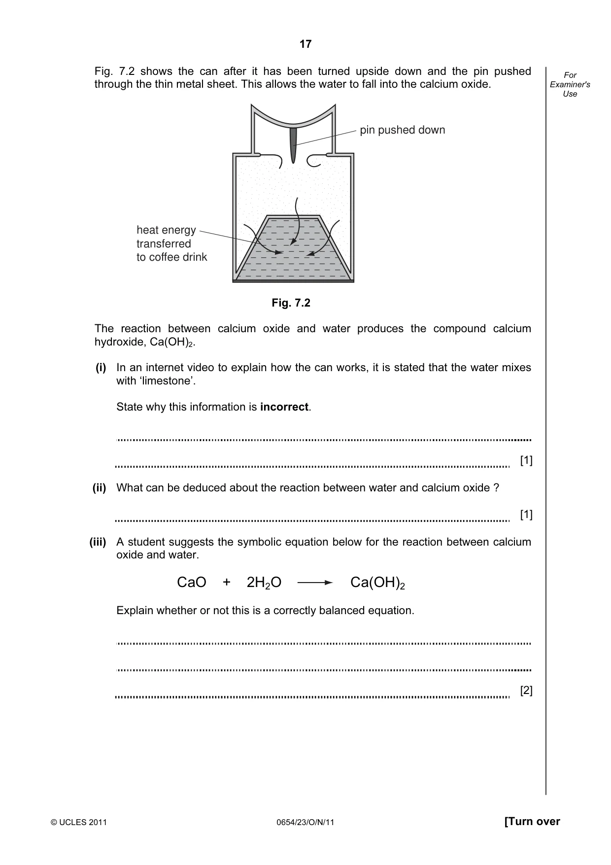Cambridge IGCSE Sciences - Co-ordinated (Double) 0654 2011 Oct/Nov Paper 2 · Variant 3 question paper, page 17 of 28
