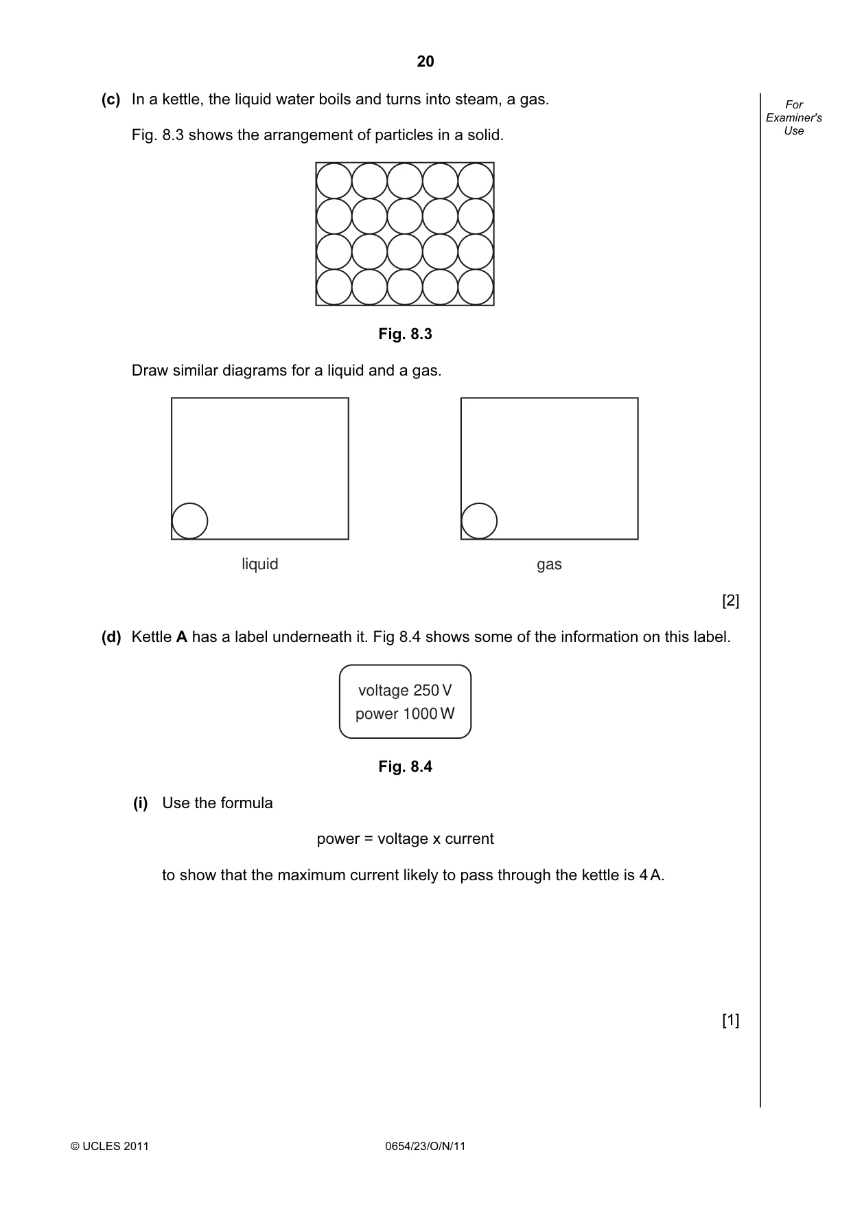 Cambridge IGCSE Sciences - Co-ordinated (Double) 0654 2011 Oct/Nov Paper 2 · Variant 3 question paper, page 20 of 28