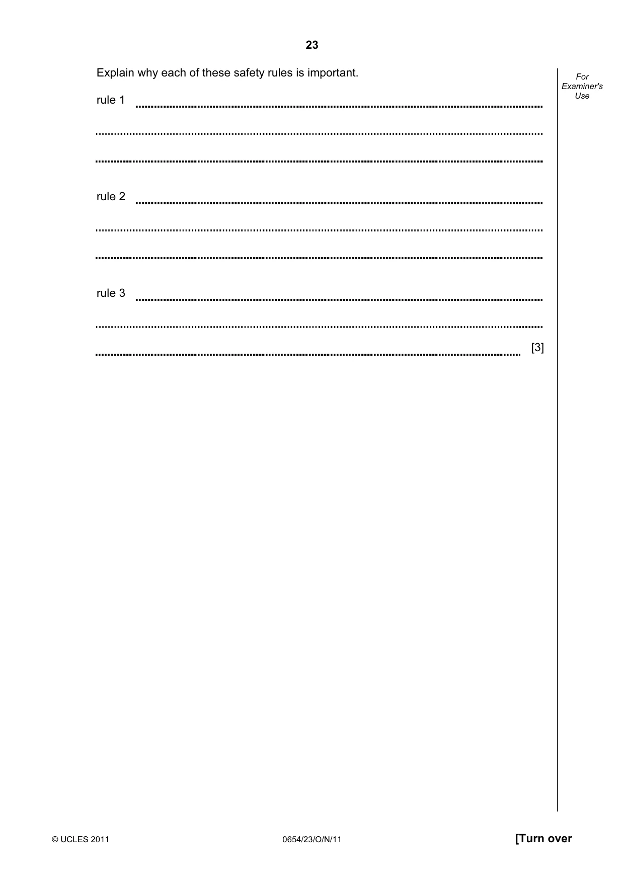 Cambridge IGCSE Sciences - Co-ordinated (Double) 0654 2011 Oct/Nov Paper 2 · Variant 3 question paper, page 23 of 28