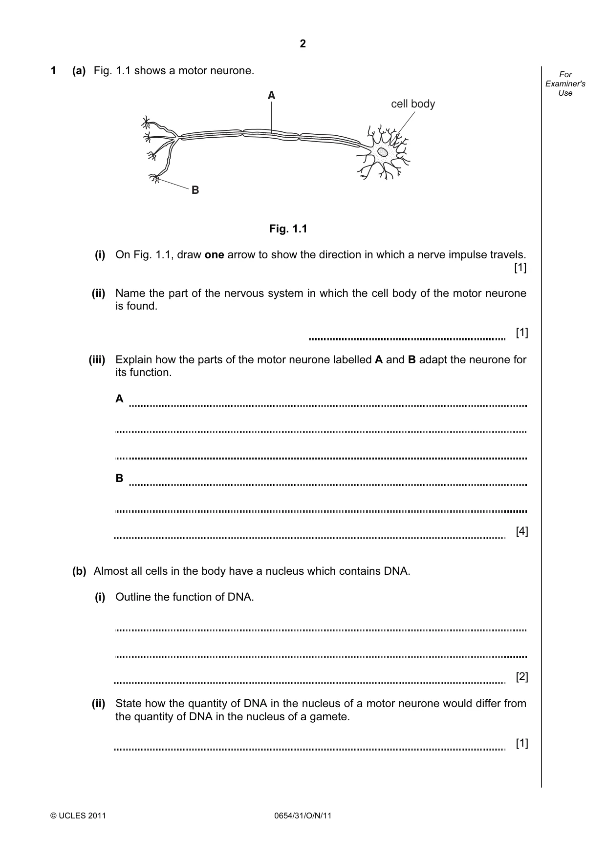 Cambridge IGCSE Sciences - Co-ordinated (Double) 0654 2011 Oct/Nov Paper 3 · Variant 1 question paper, page 2 of 24