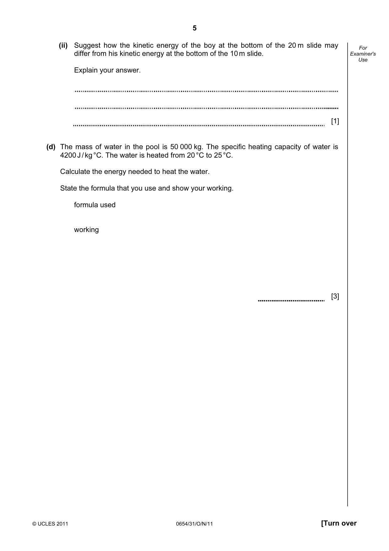 Cambridge IGCSE Sciences - Co-ordinated (Double) 0654 2011 Oct/Nov Paper 3 · Variant 1 question paper, page 5 of 24