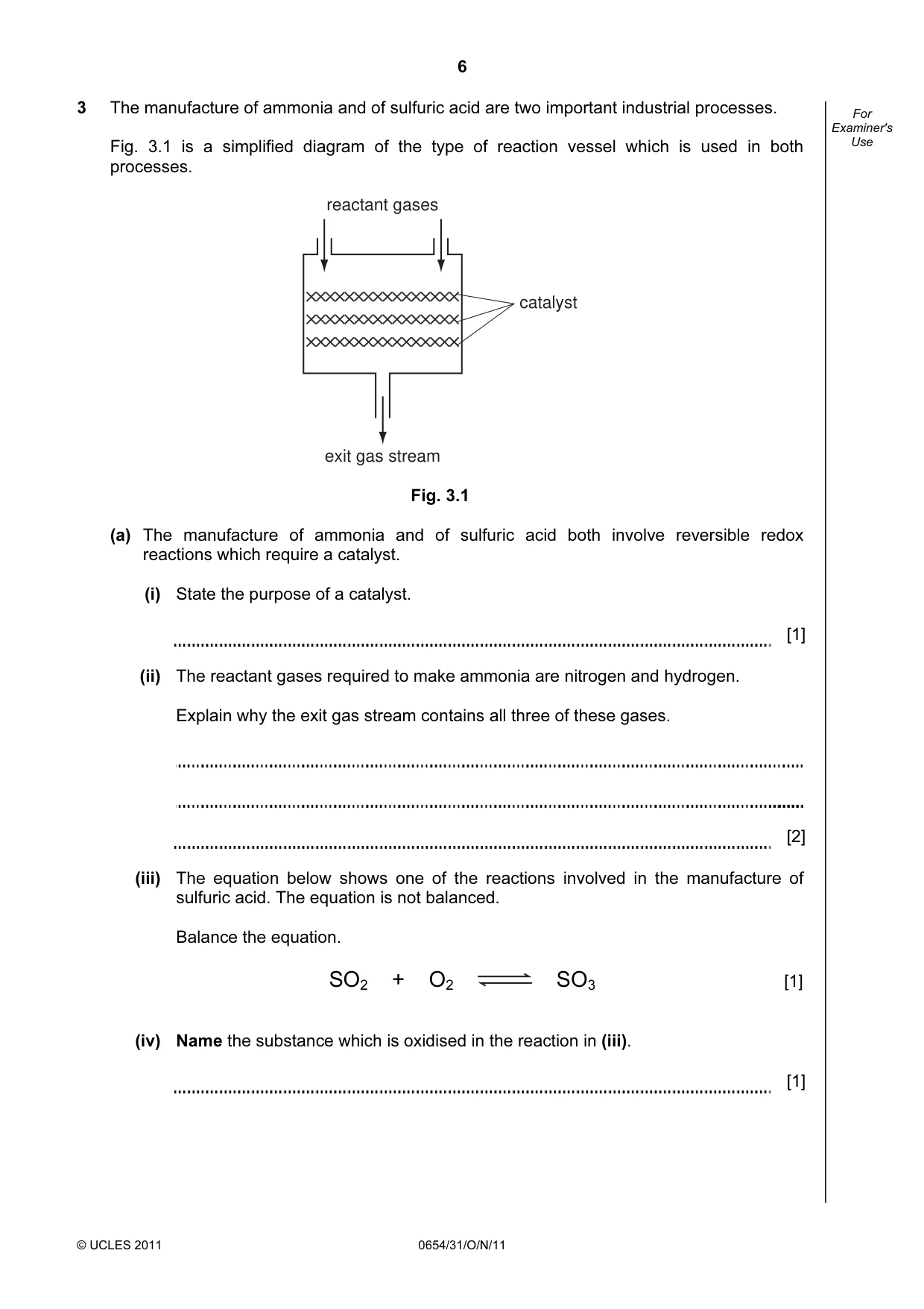 Cambridge IGCSE Sciences - Co-ordinated (Double) 0654 2011 Oct/Nov Paper 3 · Variant 1 question paper, page 6 of 24