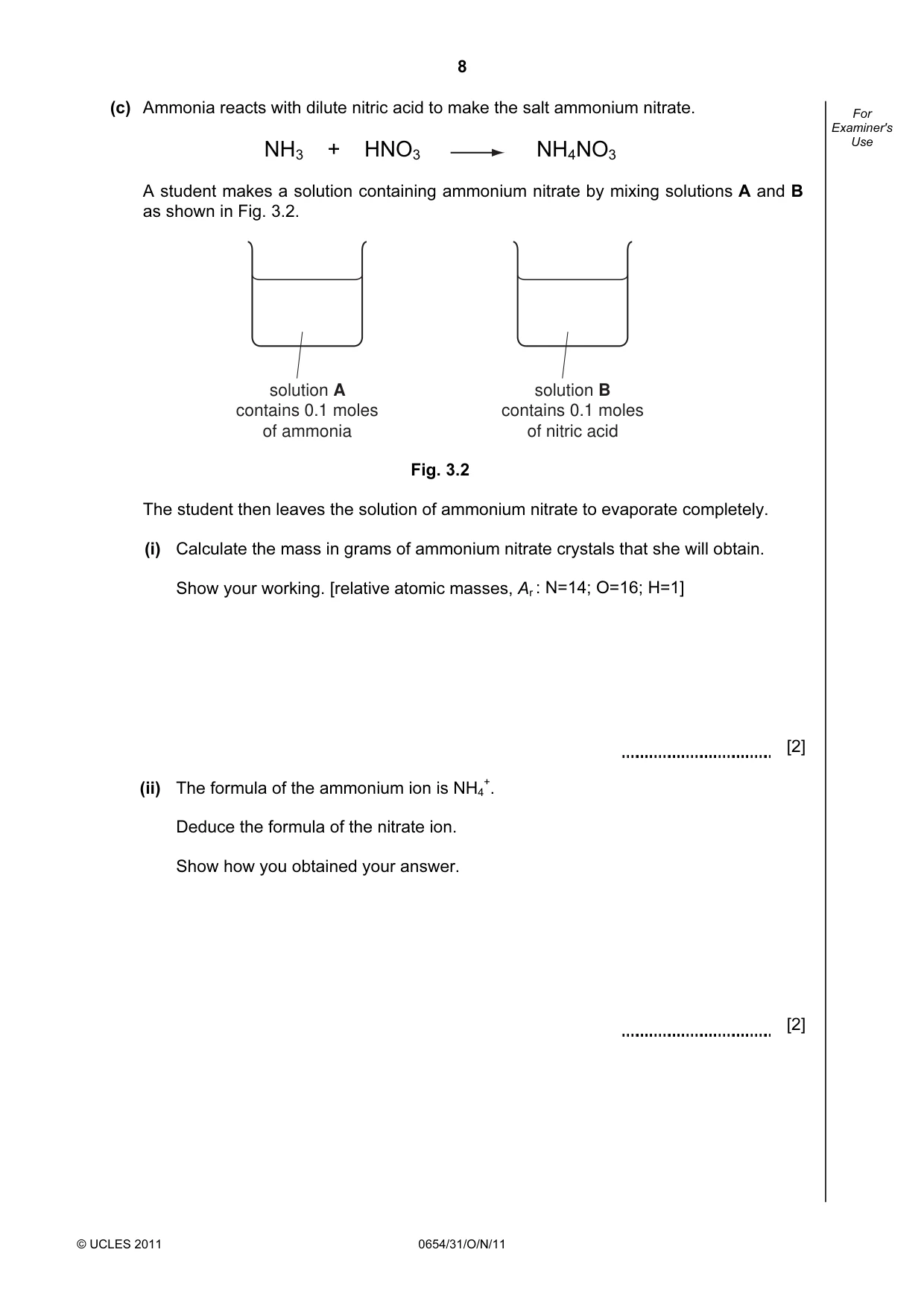 Cambridge IGCSE Sciences - Co-ordinated (Double) 0654 2011 Oct/Nov Paper 3 · Variant 1 question paper, page 8 of 24