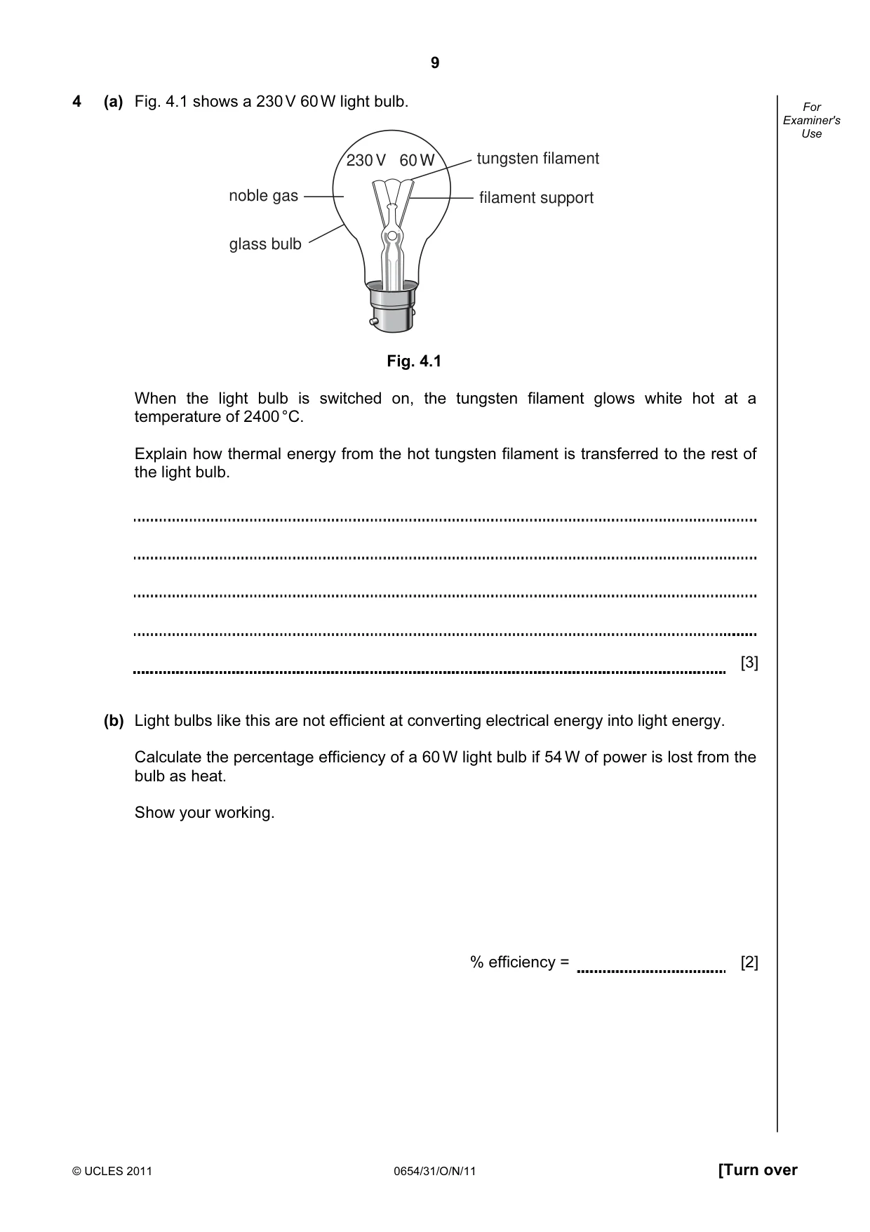 Cambridge IGCSE Sciences - Co-ordinated (Double) 0654 2011 Oct/Nov Paper 3 · Variant 1 question paper, page 9 of 24