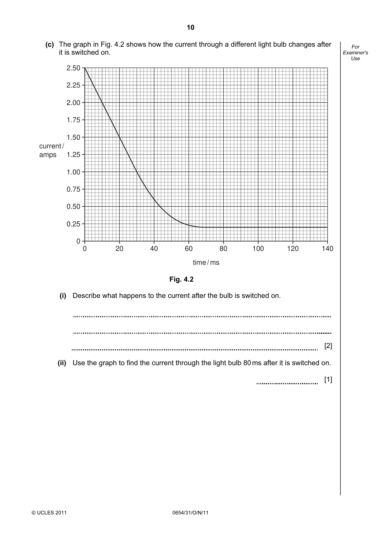 Cambridge IGCSE Sciences - Co-ordinated (Double) 0654 2011 Oct/Nov Paper 3 · Variant 1 question paper, page 10 of 24