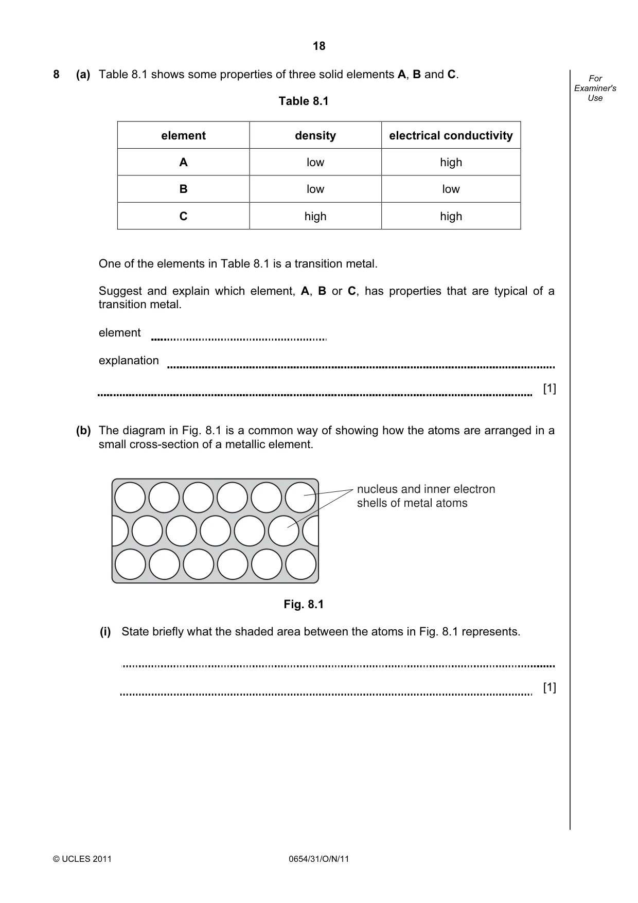 Cambridge IGCSE Sciences - Co-ordinated (Double) 0654 2011 Oct/Nov Paper 3 · Variant 1 question paper, page 18 of 24