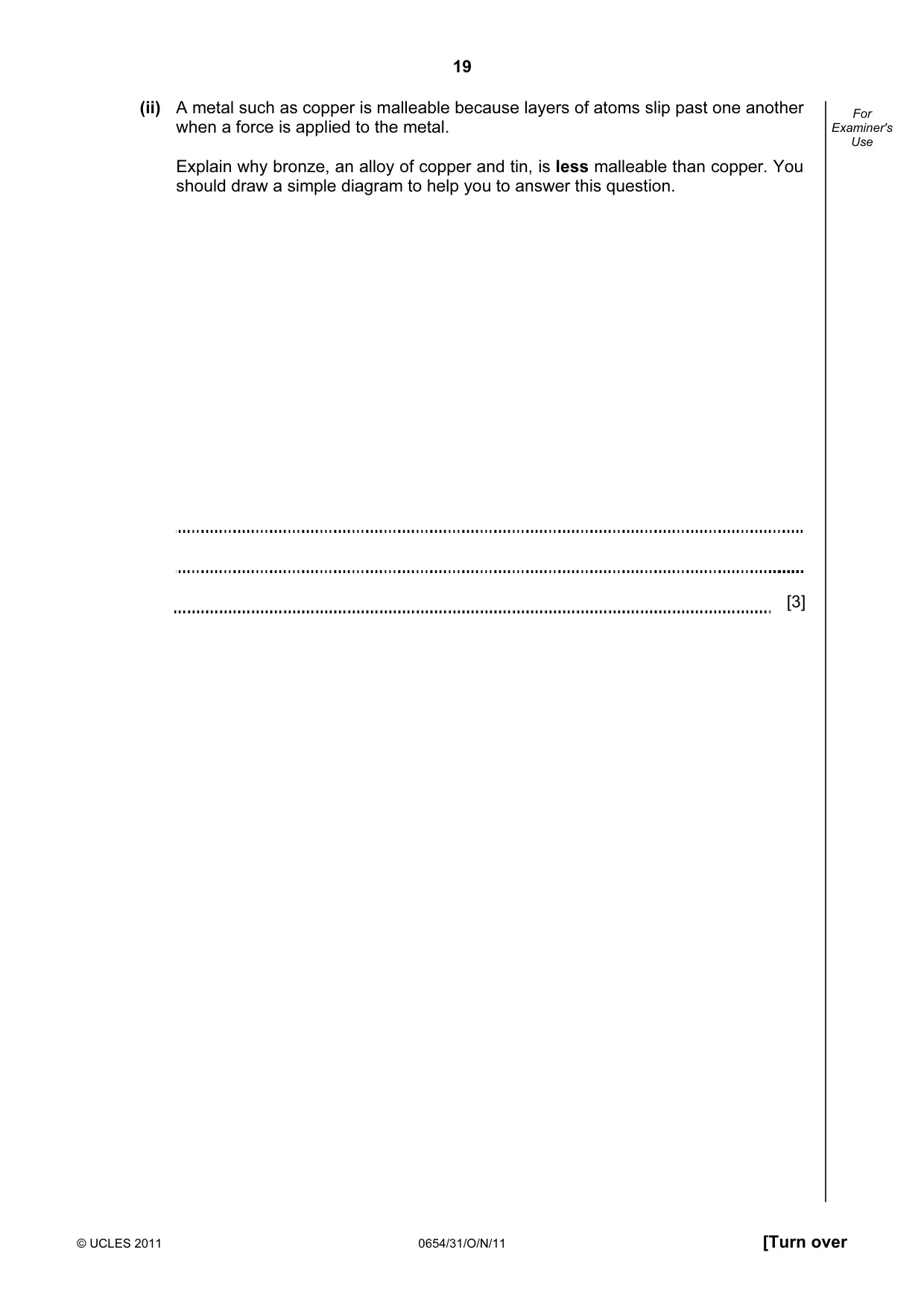Cambridge IGCSE Sciences - Co-ordinated (Double) 0654 2011 Oct/Nov Paper 3 · Variant 1 question paper, page 19 of 24