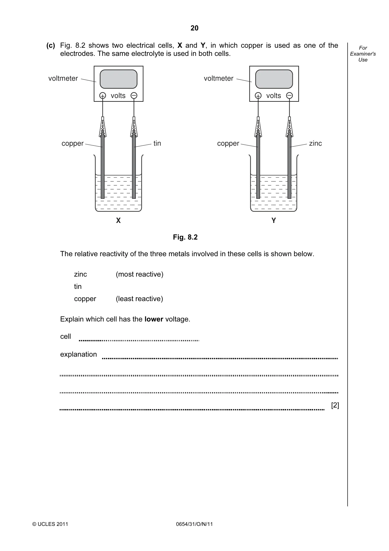 Cambridge IGCSE Sciences - Co-ordinated (Double) 0654 2011 Oct/Nov Paper 3 · Variant 1 question paper, page 20 of 24