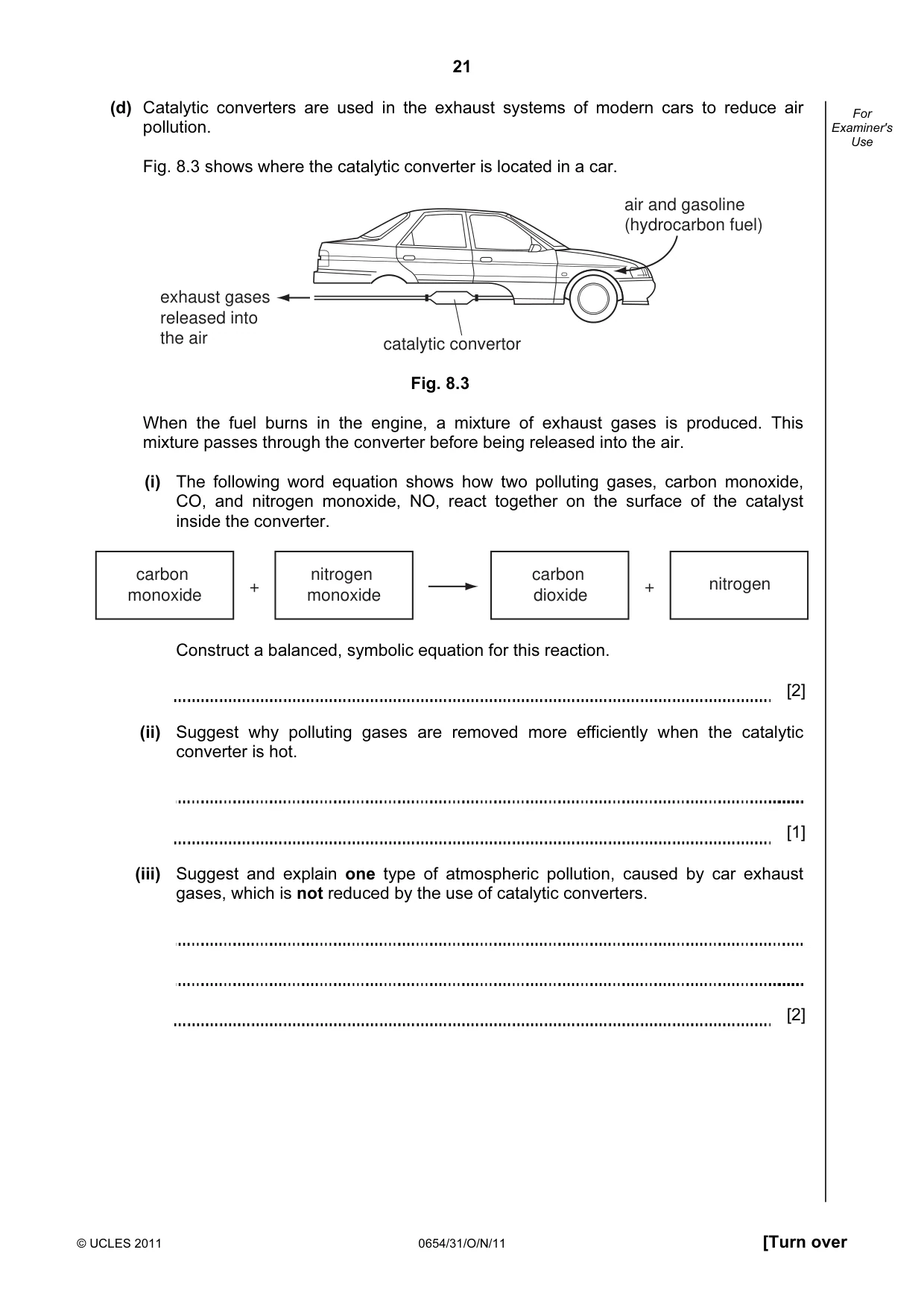 Cambridge IGCSE Sciences - Co-ordinated (Double) 0654 2011 Oct/Nov Paper 3 · Variant 1 question paper, page 21 of 24